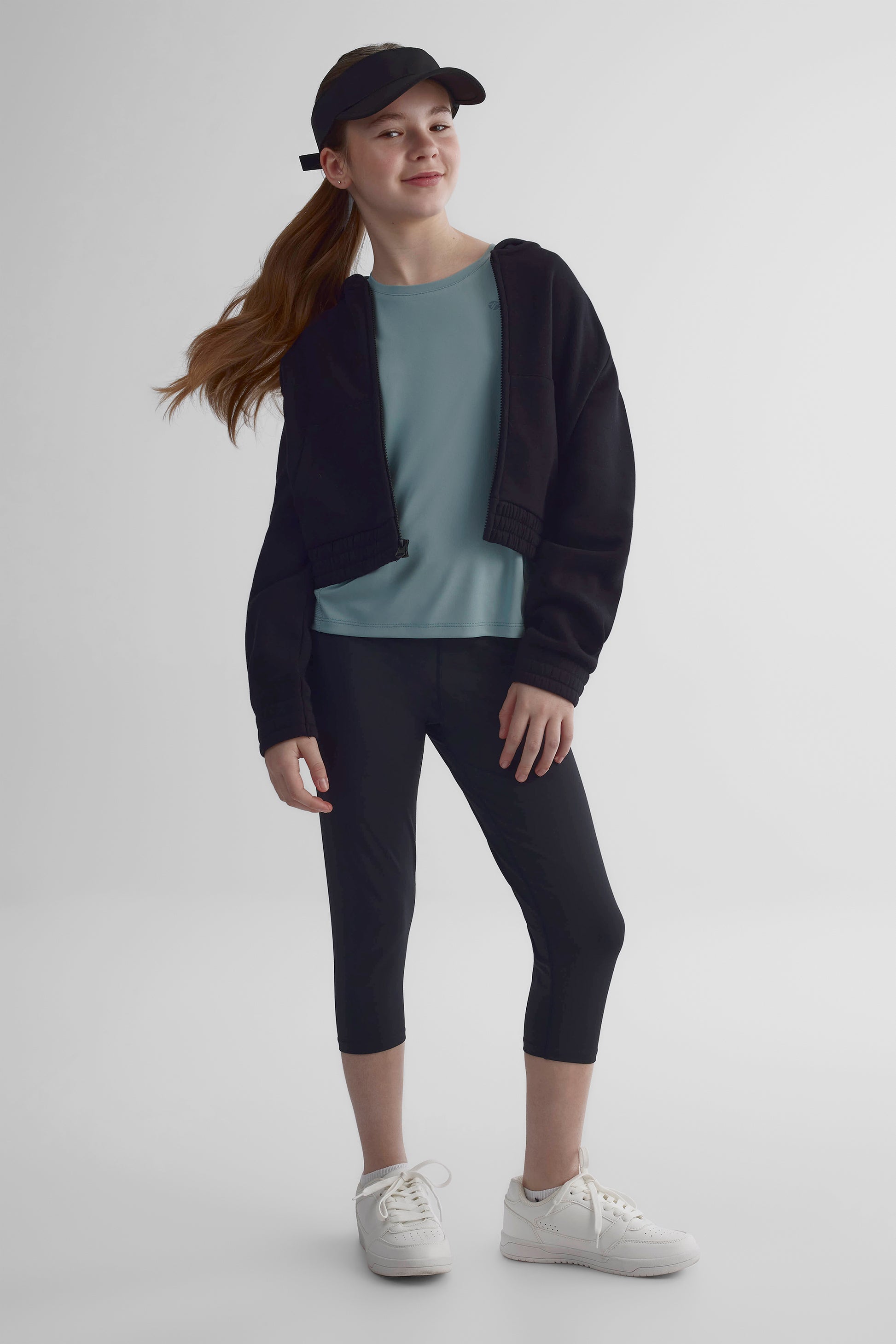 Legging sport taille haute galbant - Ado fille && NOIR