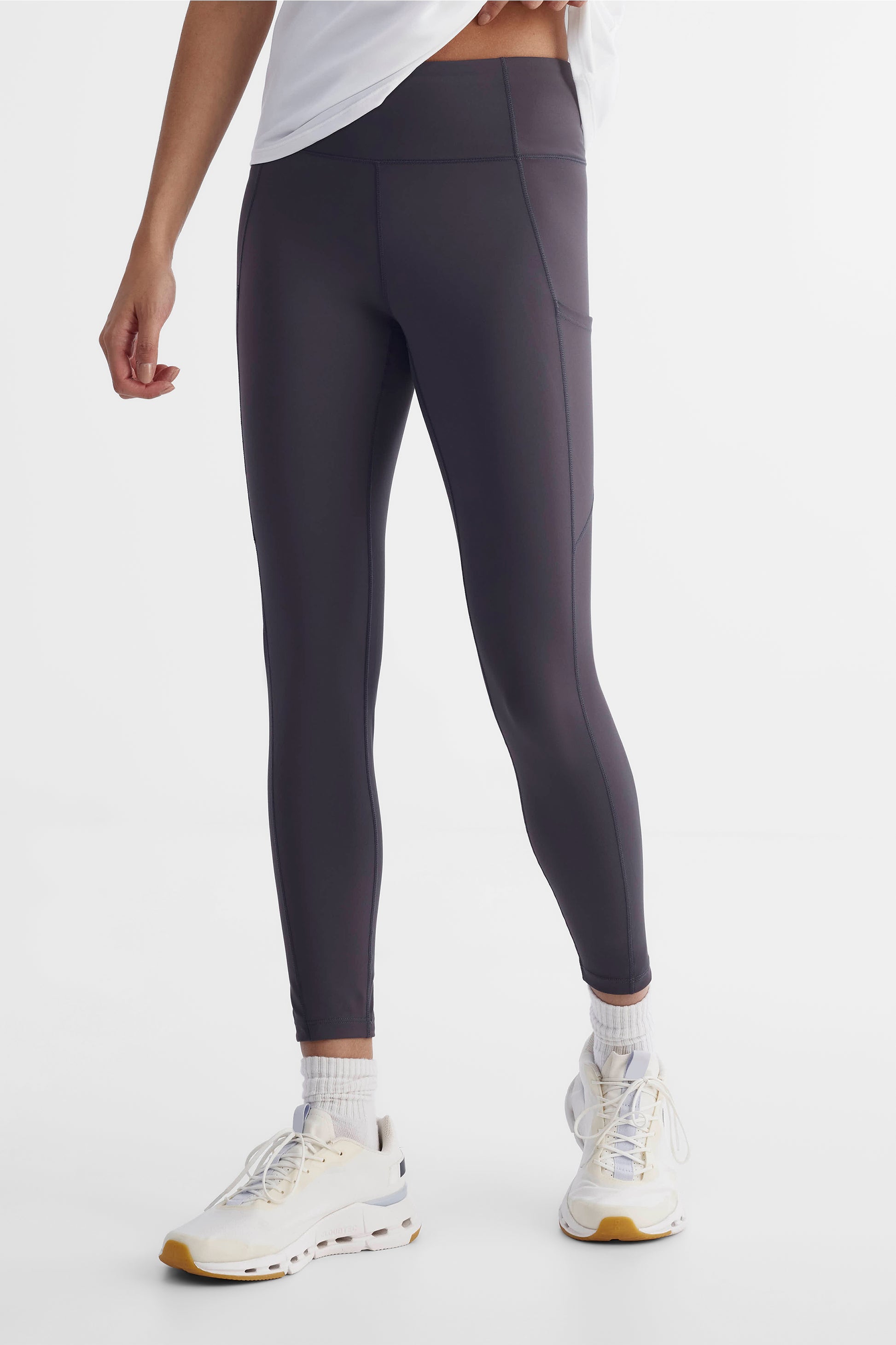Legging sport extensible taille haute - Femme && CHARBON