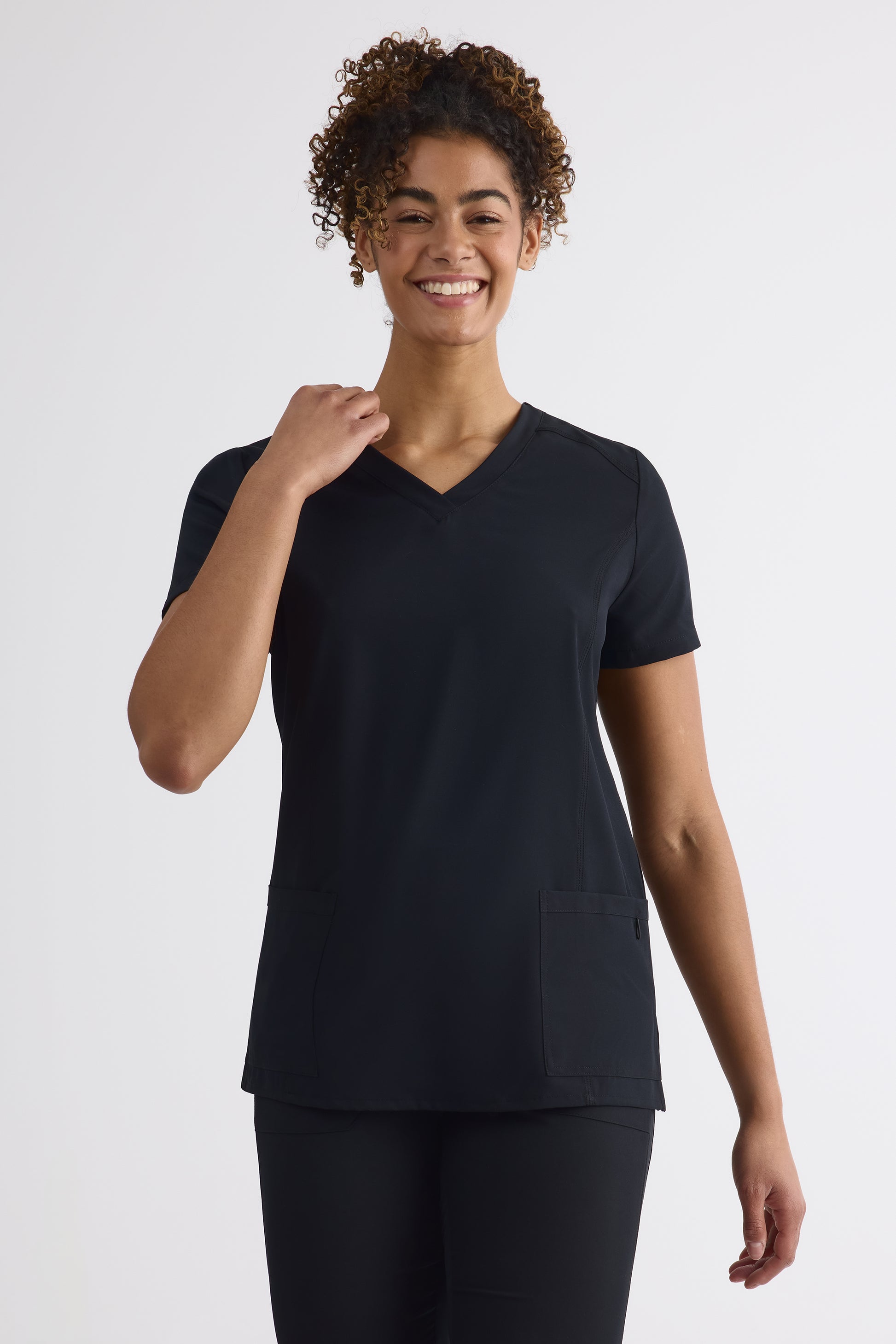 top short sleeve v-neck cotton - Baby && NOIR