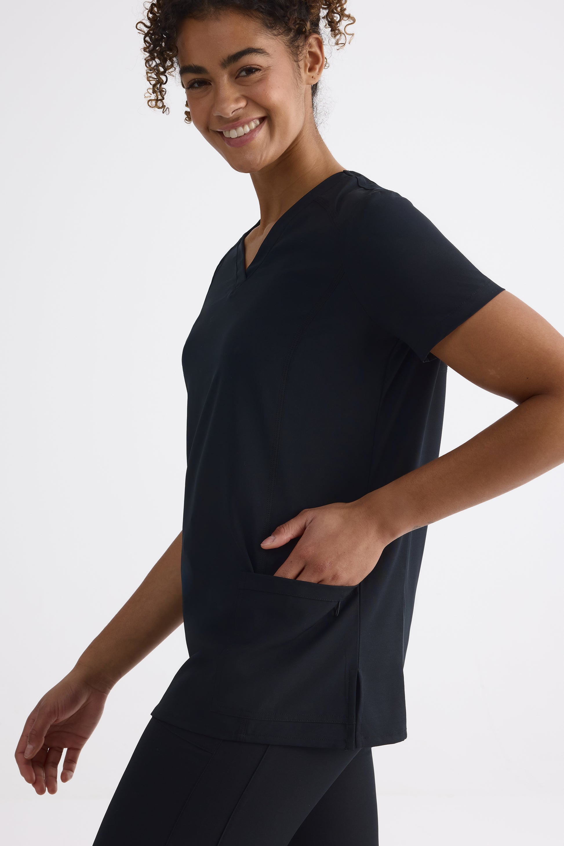 top short sleeve v-neck cotton - Baby && NOIR