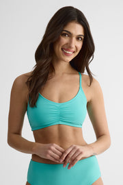 Haut de maillot crop top bretelles croisées - Femme && AQUA