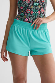 Short élastique mi-taille en tricot doux - Femme && AQUA