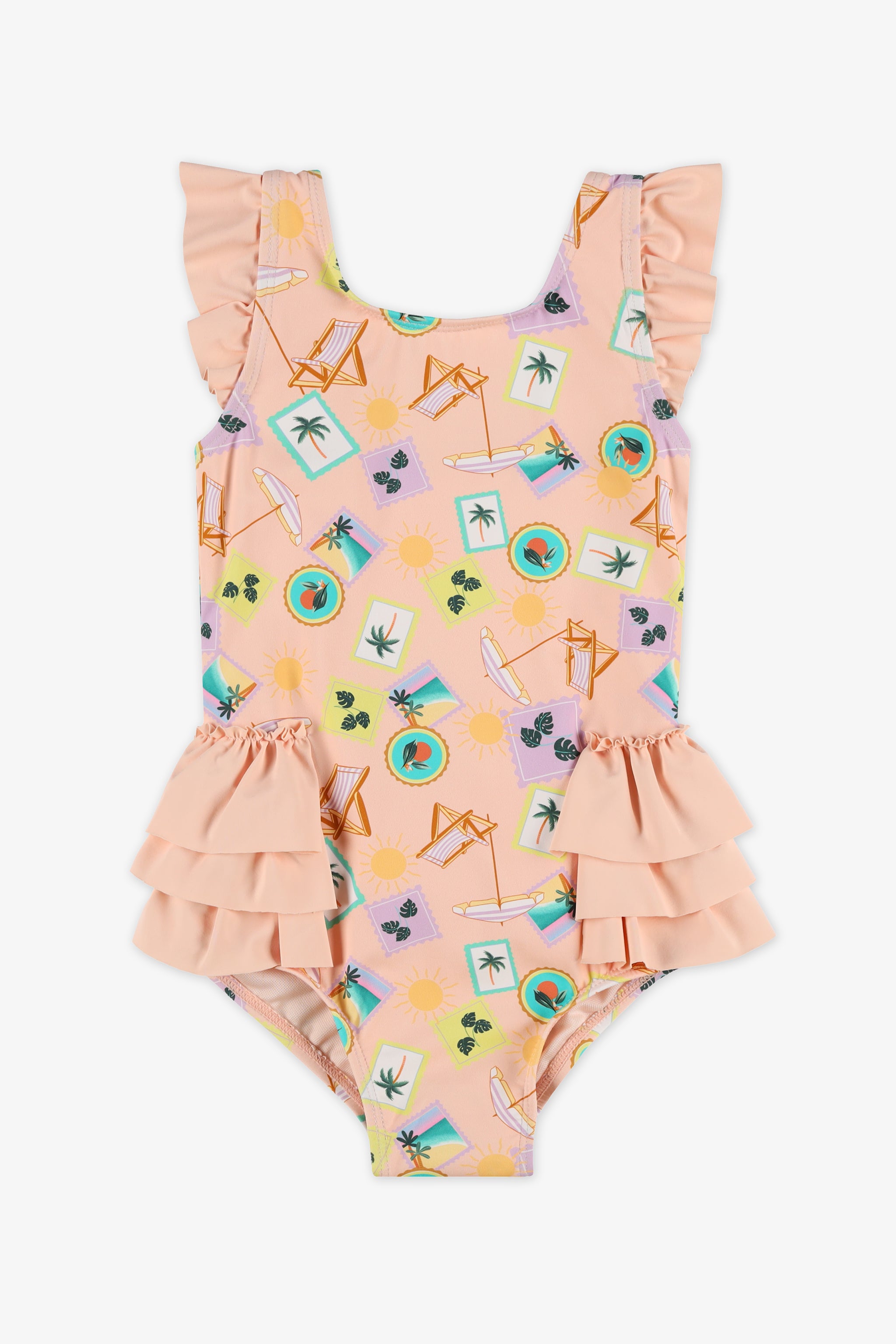 Maillot de bain 1 pièce frills - Bébé fille && PECHE