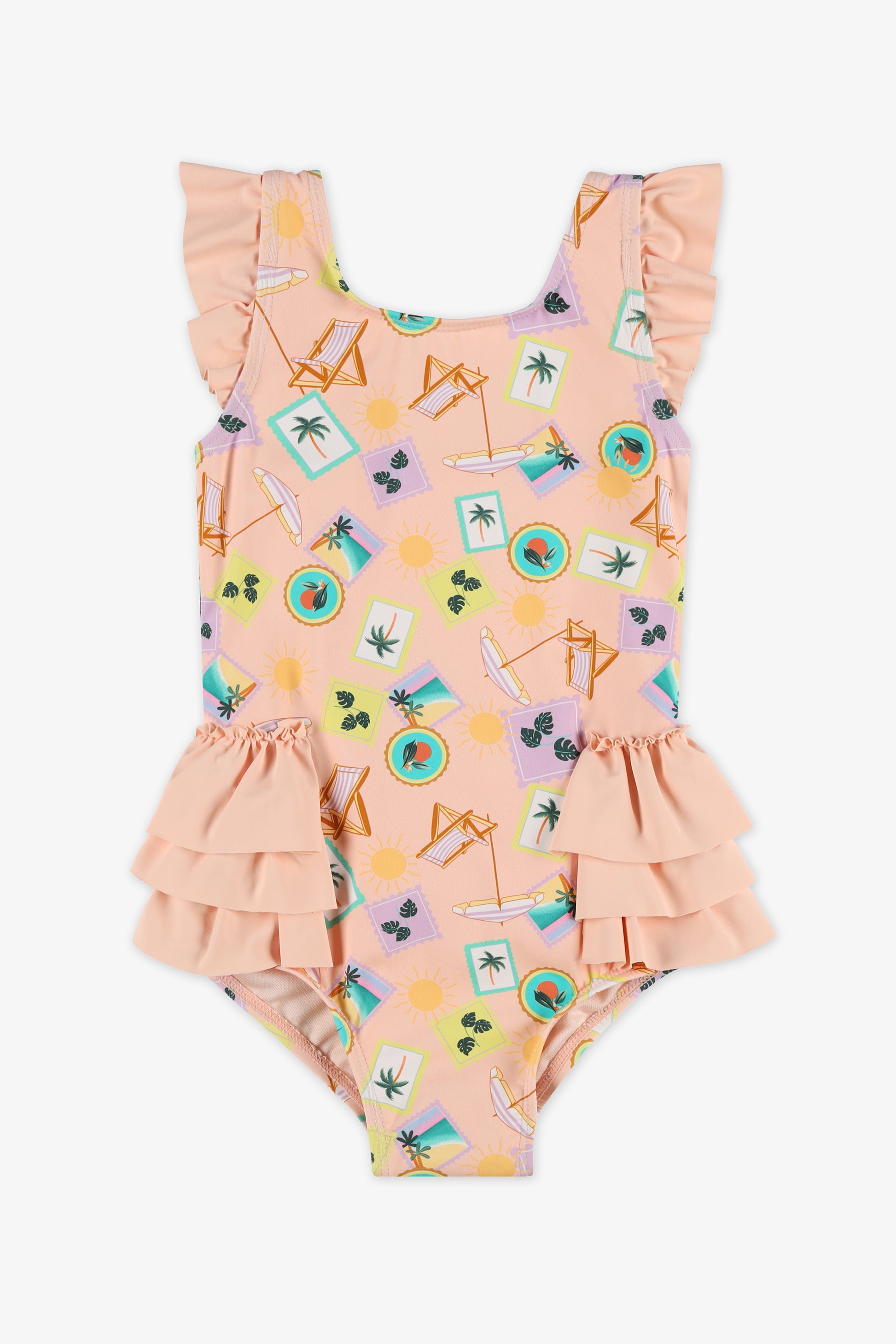 Maillot de bain 1 pièce frills - Bébé fille && PECHE
