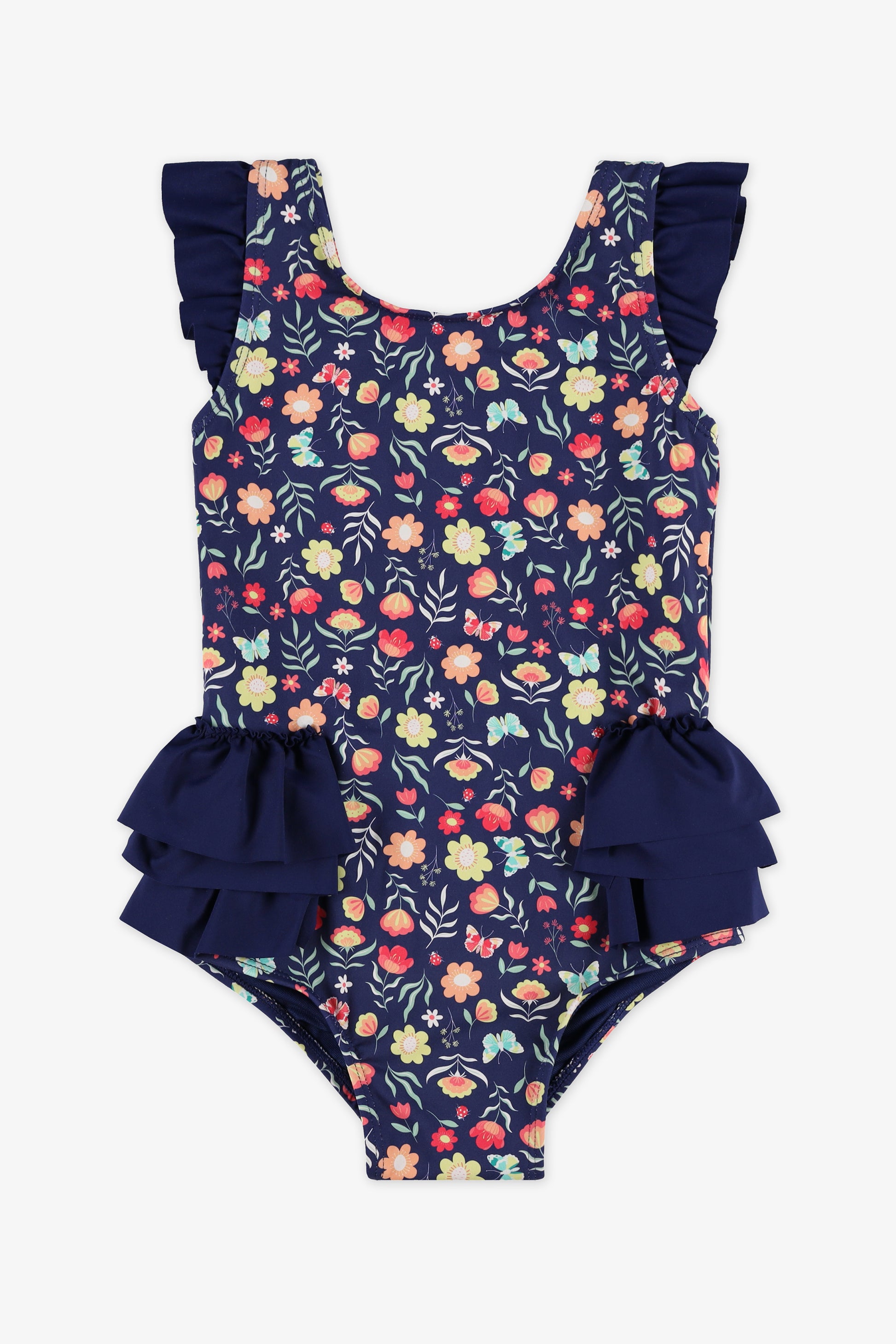 Maillot de bain 1 pièce frills - Bébé fille && BLEU MULTI