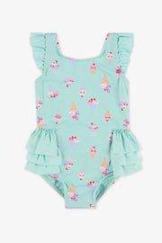 Maillot de bain 1 pièce frills - Bébé fille && AQUA/MULTI