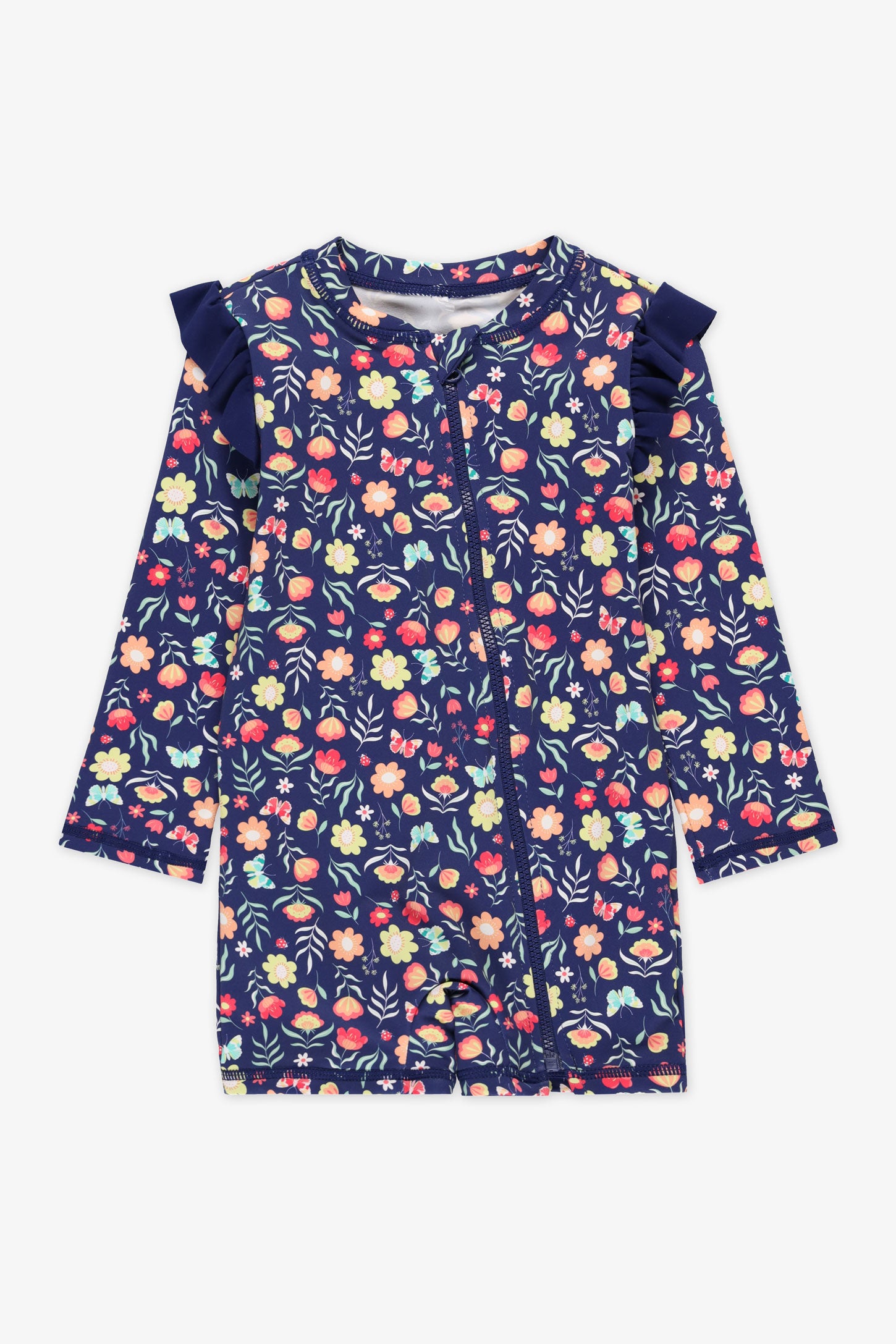 Maillot de bain 1 pièce frills - Bébé fille && BLEU MULTI
