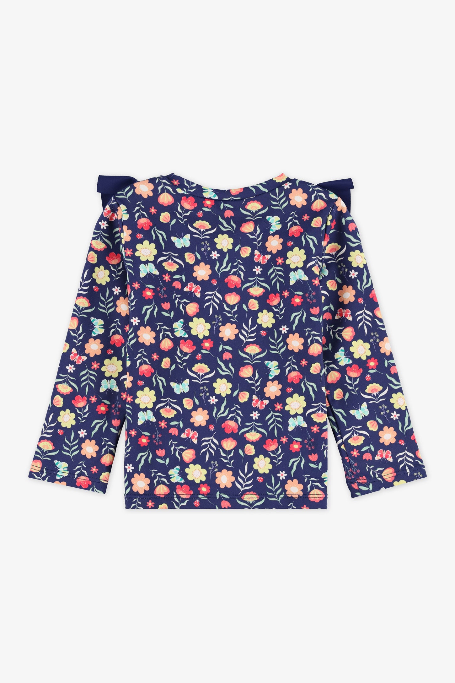 Maillot de bain rashguard frills - Bébé fille && BLEU MULTI