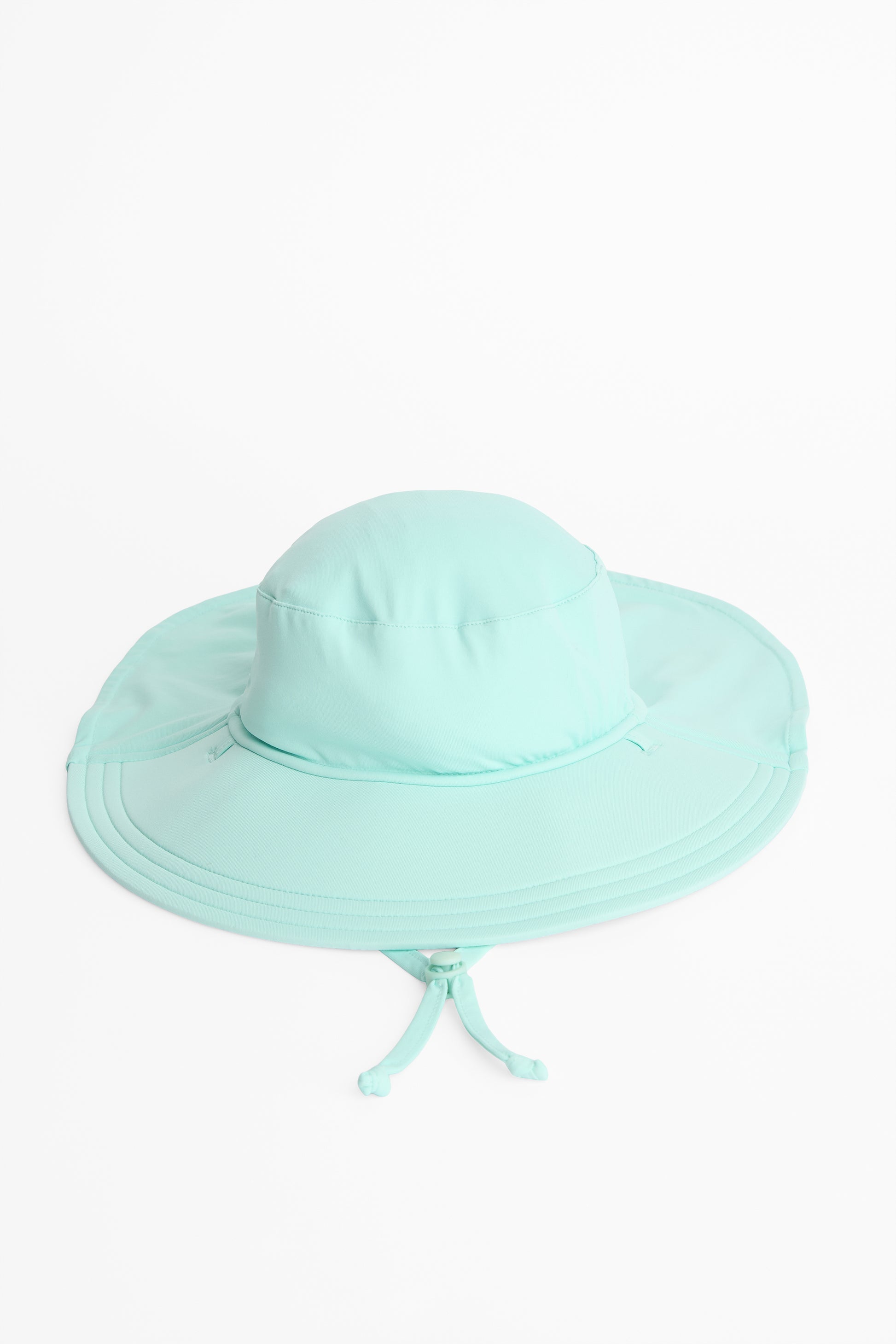 Chapeau de plage uni avec cordon - Bébé garçon && BLEU PALE