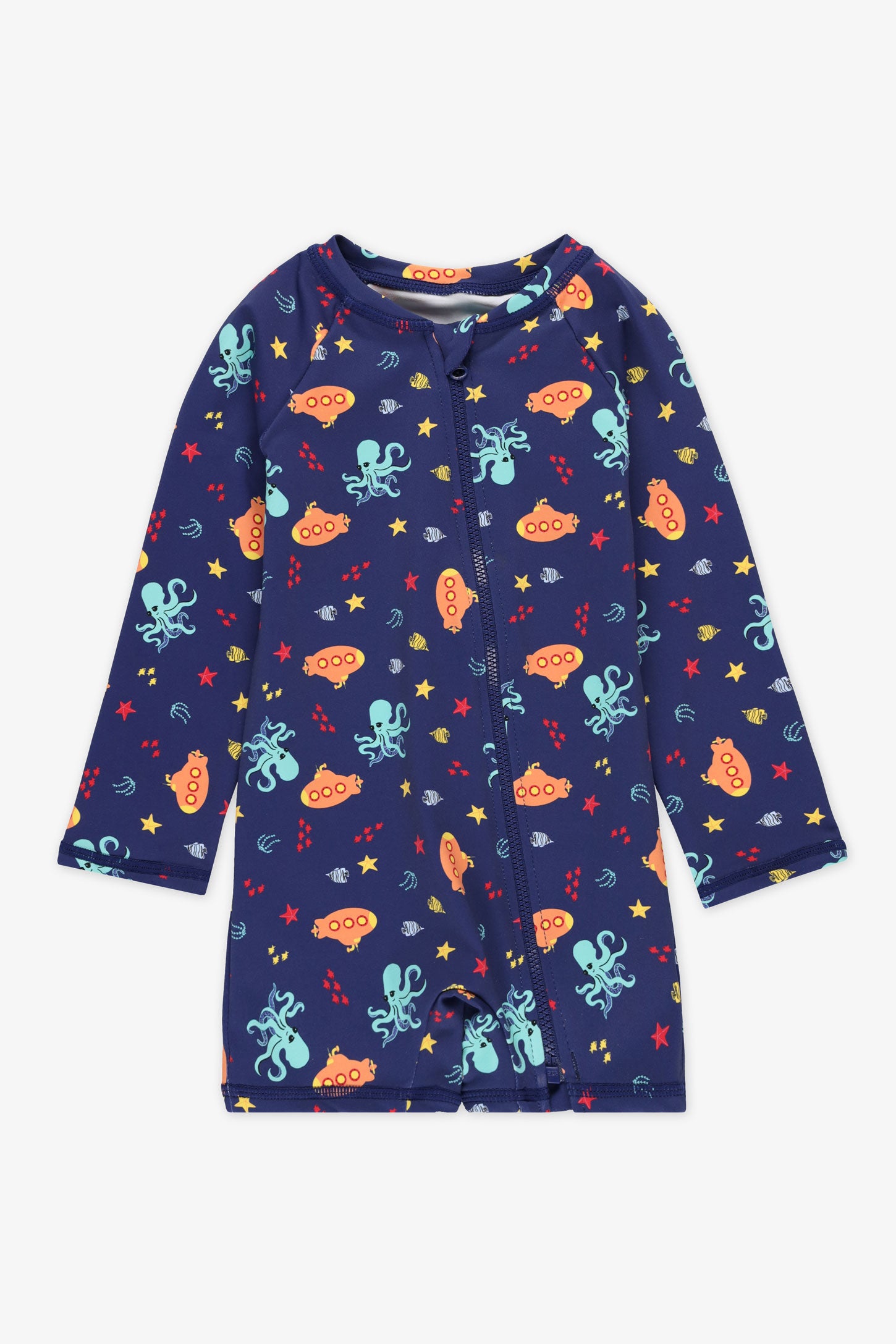 Maillot de bain rashguard M/longue - Bébé garçon && BLEU MULTI