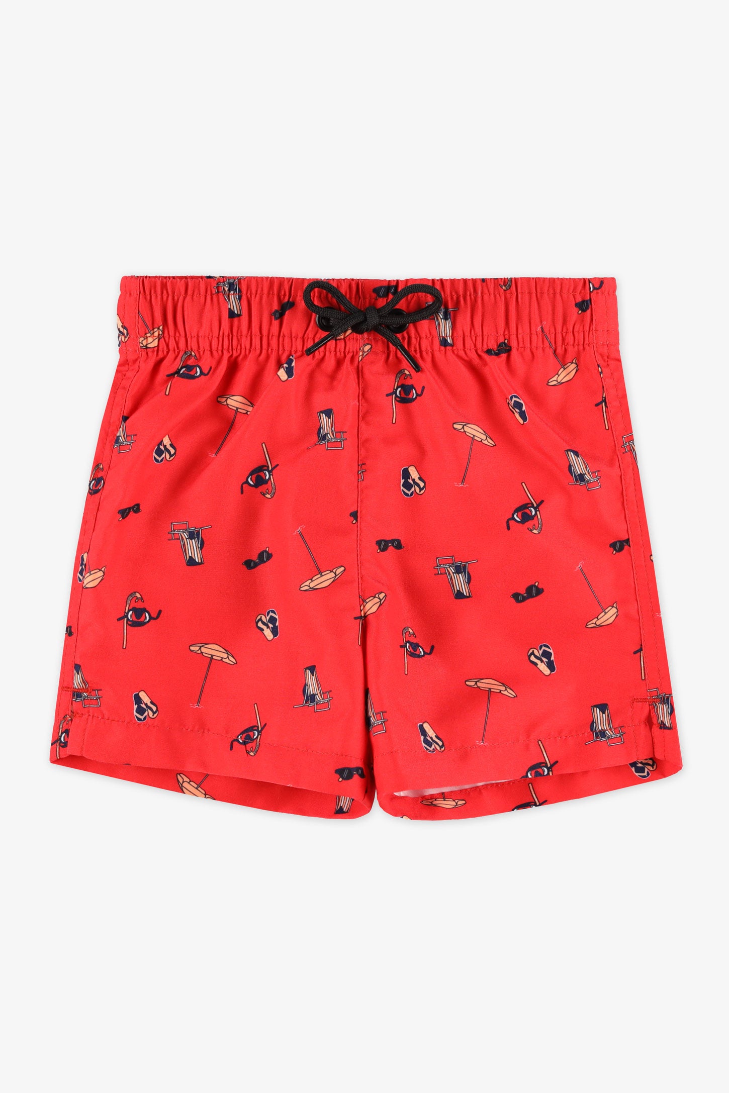 Maillot de bain short élastique - Bébé garçon && ROUGE/MULTI