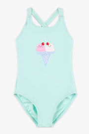Maillot de bain 1 pièce graphique - Enfant fille && AQUA