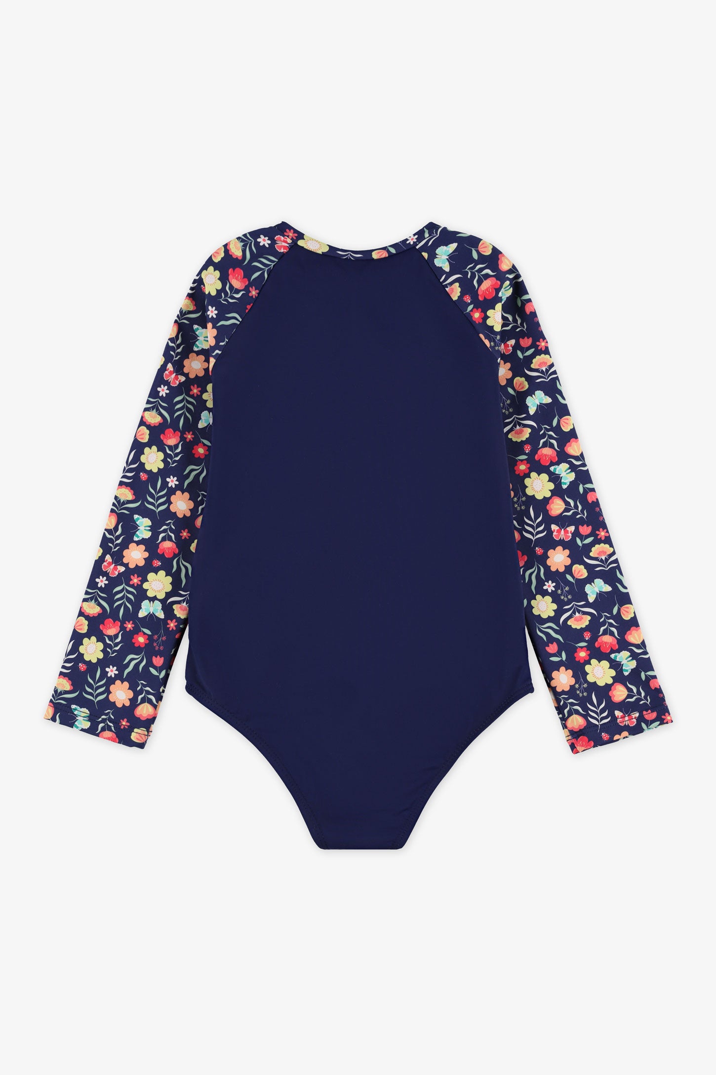 Maillot 1 pièce imprimé, manches longues - Enfant fille && BLEU MULTI