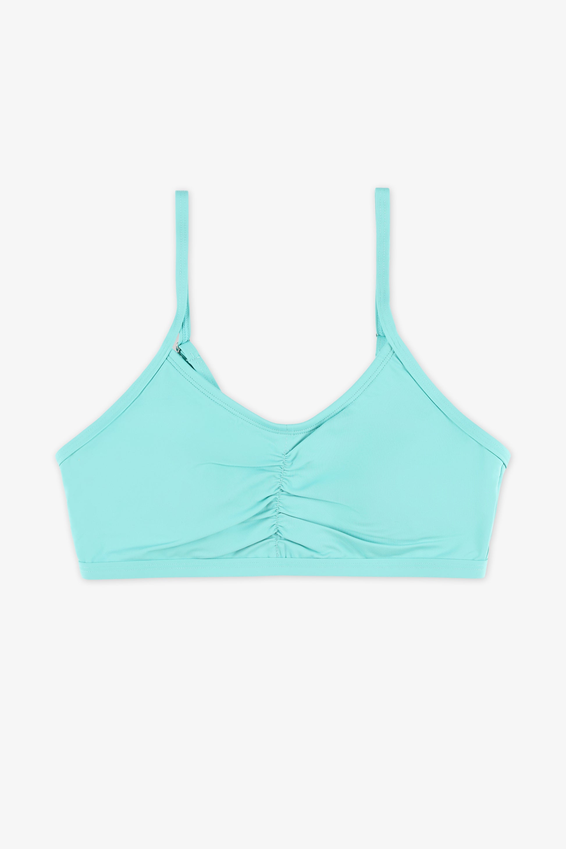 Haut de maillot crop top imprimé - Ado fille && TURQUOISE