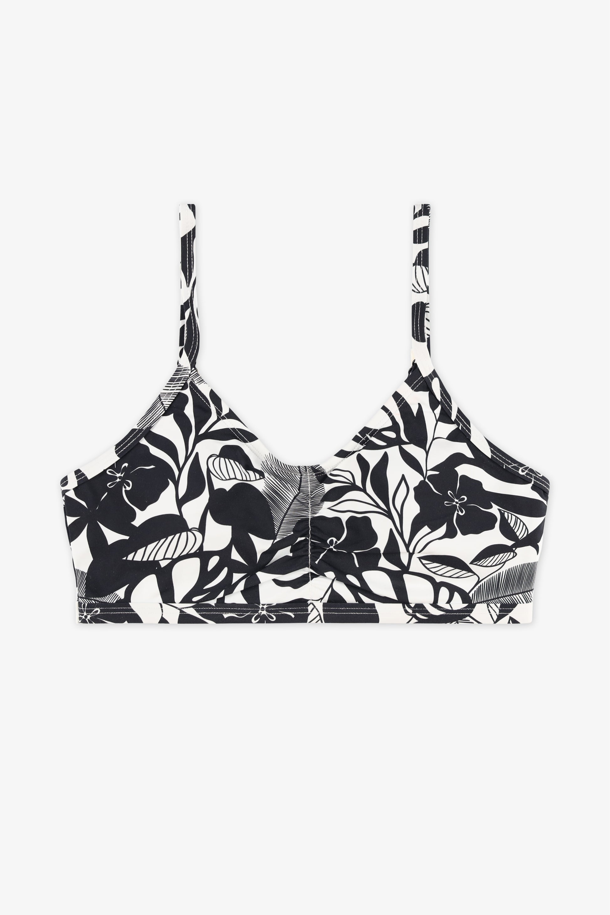 Haut de maillot crop top imprimé - Ado fille && NOIR/MULTI