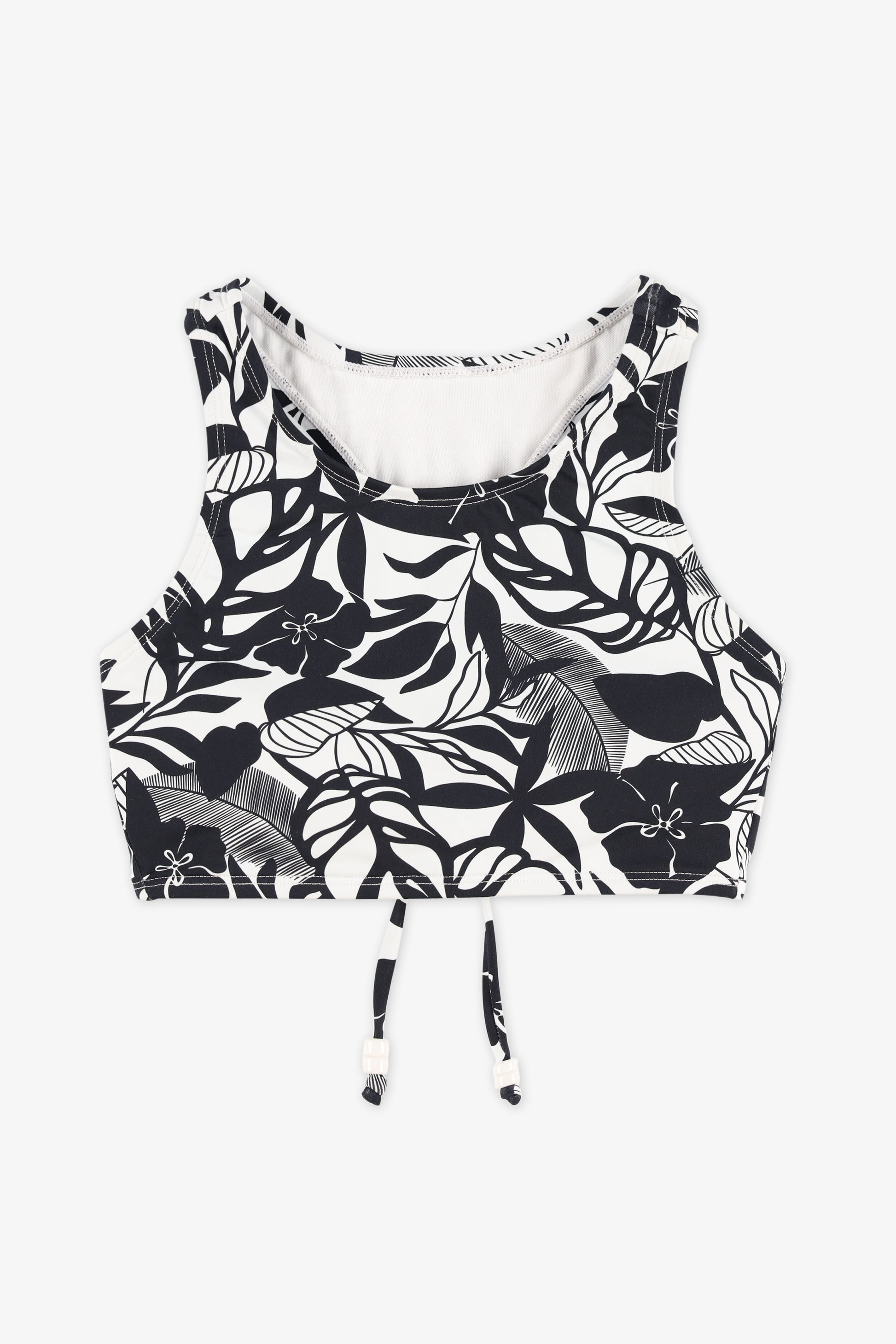 Haut de maillot crop top imprimé - Ado fille && NOIR/MULTI