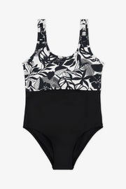 Maillot de bain 1 pièce manches longues - Ado fille && NOIR/MULTI