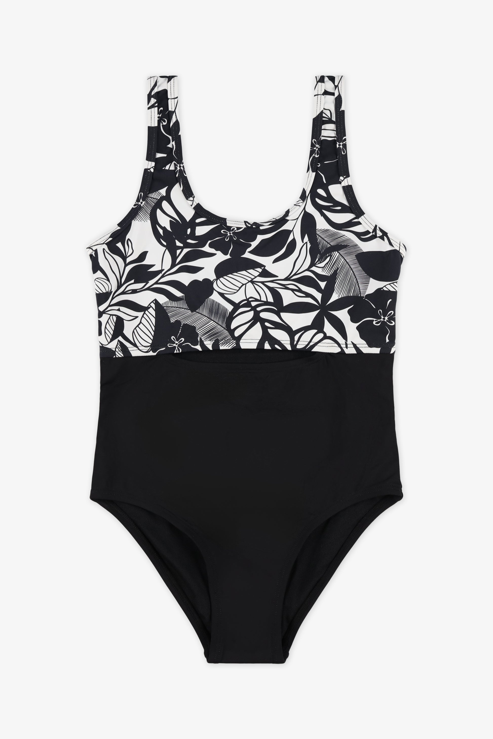 Maillot de bain 1 pièce manches longues - Ado fille && NOIR/MULTI