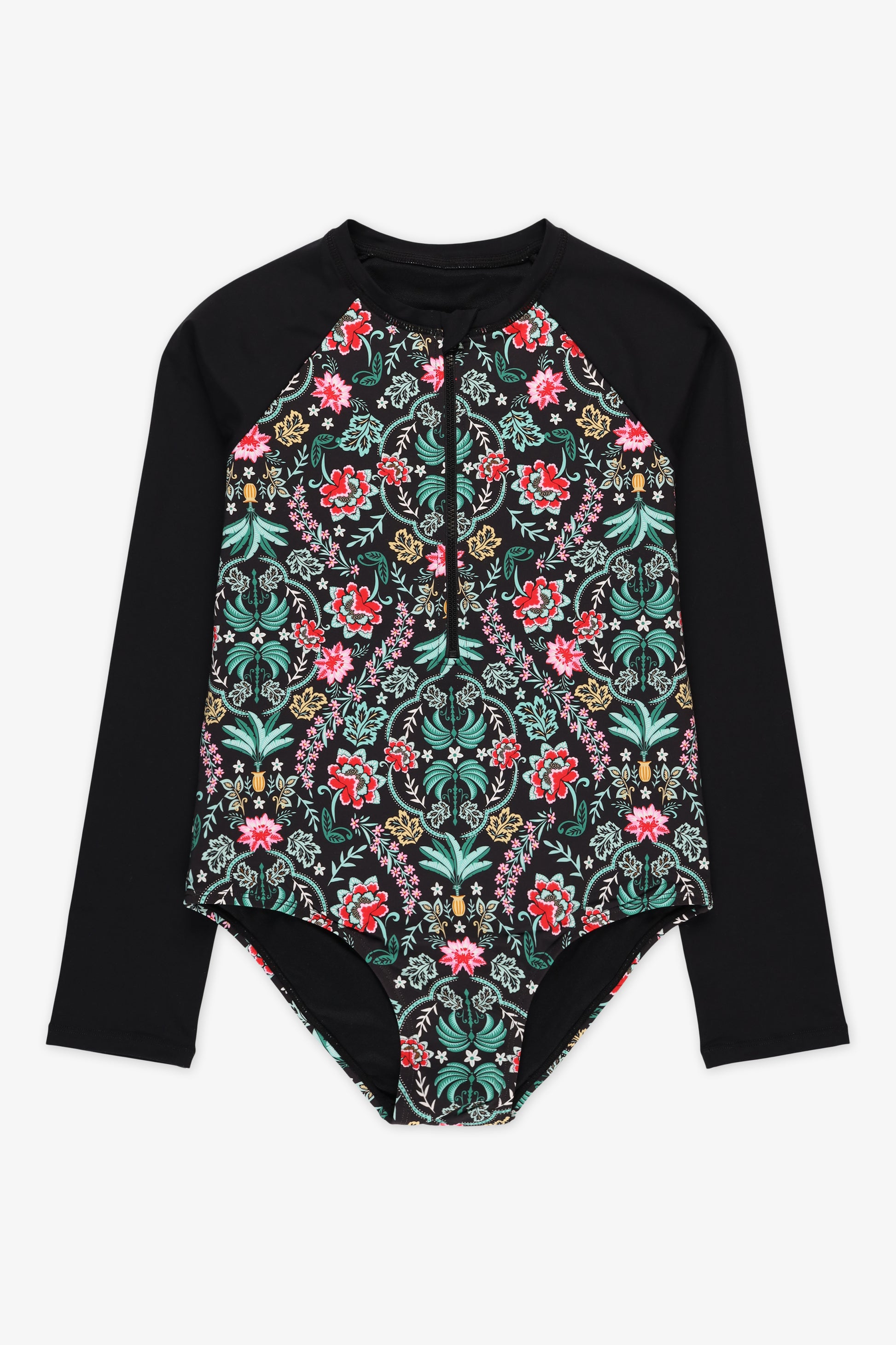 Maillot de bain 1 pièce manches longues - Ado fille && SARCELLE/MULTI