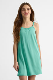 Robe unie et imprimée en soft jersey - Ado fille && TURQUOISE