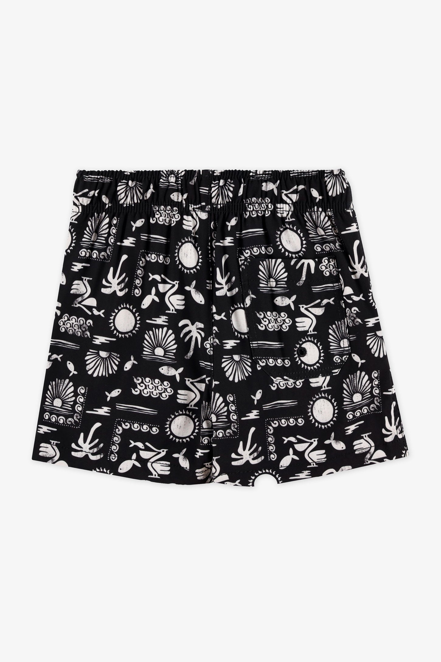 Maillot de bain short élastique - Enfant garçon && BLANC MULTI