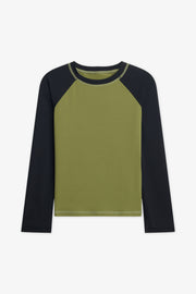 Maillot de bain rashguard manches longues - Enfant garçon && KAKI