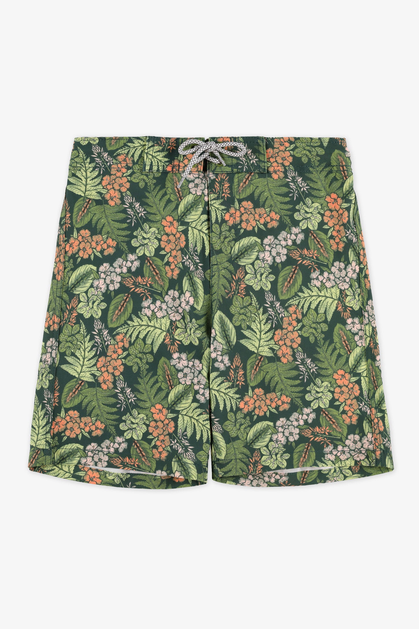 Maillot de bain boardshort 4-way stretch - Ado garçon && VERT/MULTI