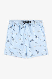 Maillot de bain boardshort imprimé – Ado garçon && BLEU MULTI