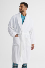 Robe de chambre en velours - Homme && BLANC