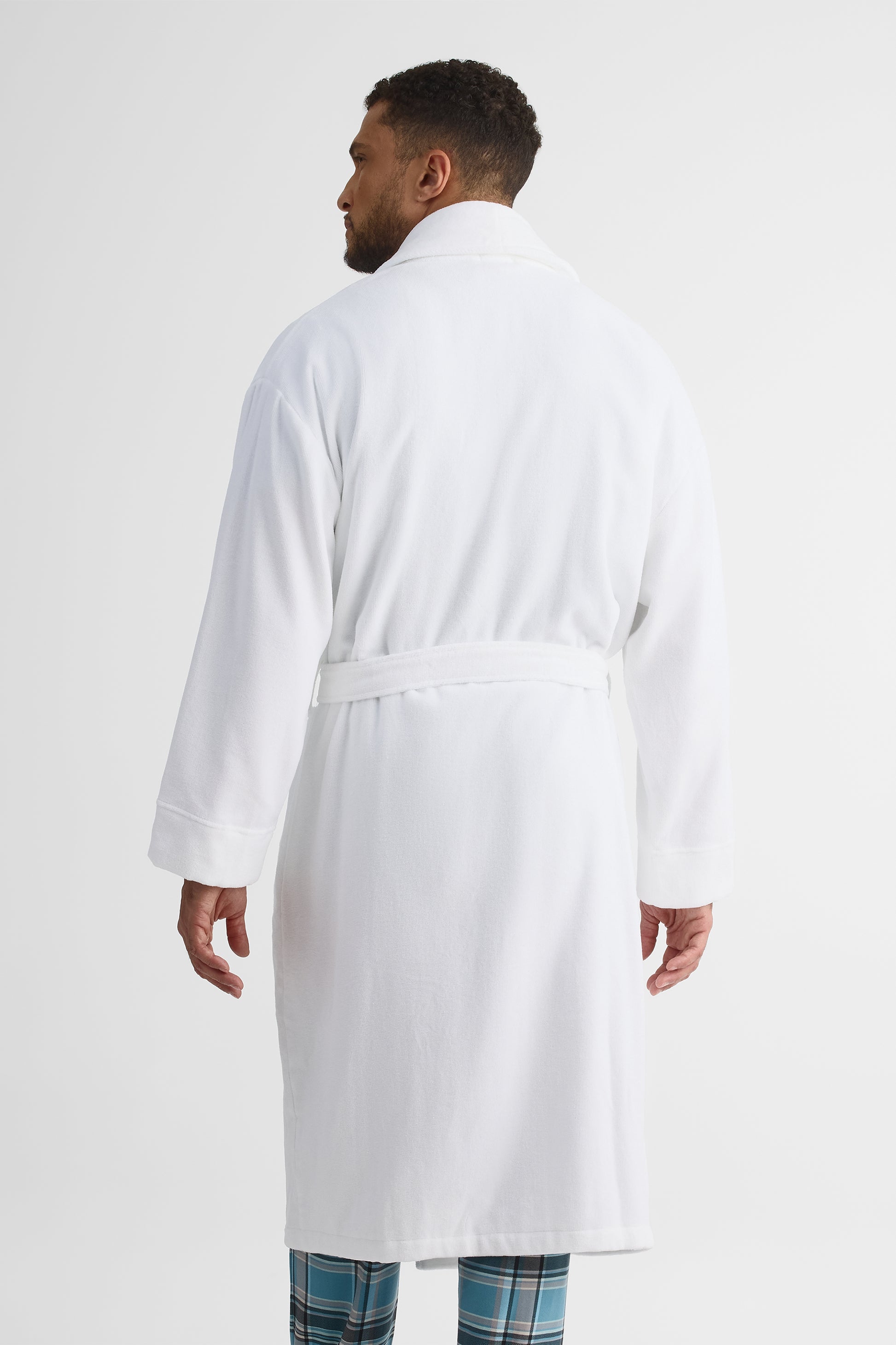 Robe de chambre en velours - Homme && BLANC
