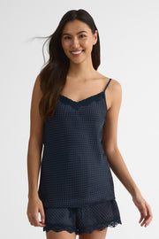 Camisole satin à bretelles dentelle – Femme && MARIN/MULTI