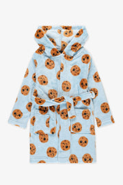 Robe de chambre en plush avec capuchon - Enfant fille && BLEU MULTI