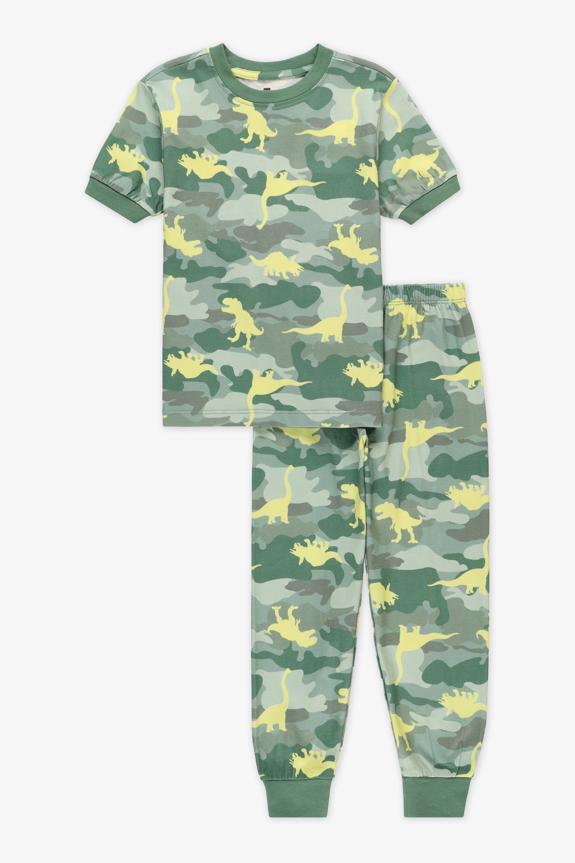 Ensemble 2 pièces de nuit en jersey - Enfant garçon 2/35$ && KAKI/MULTI