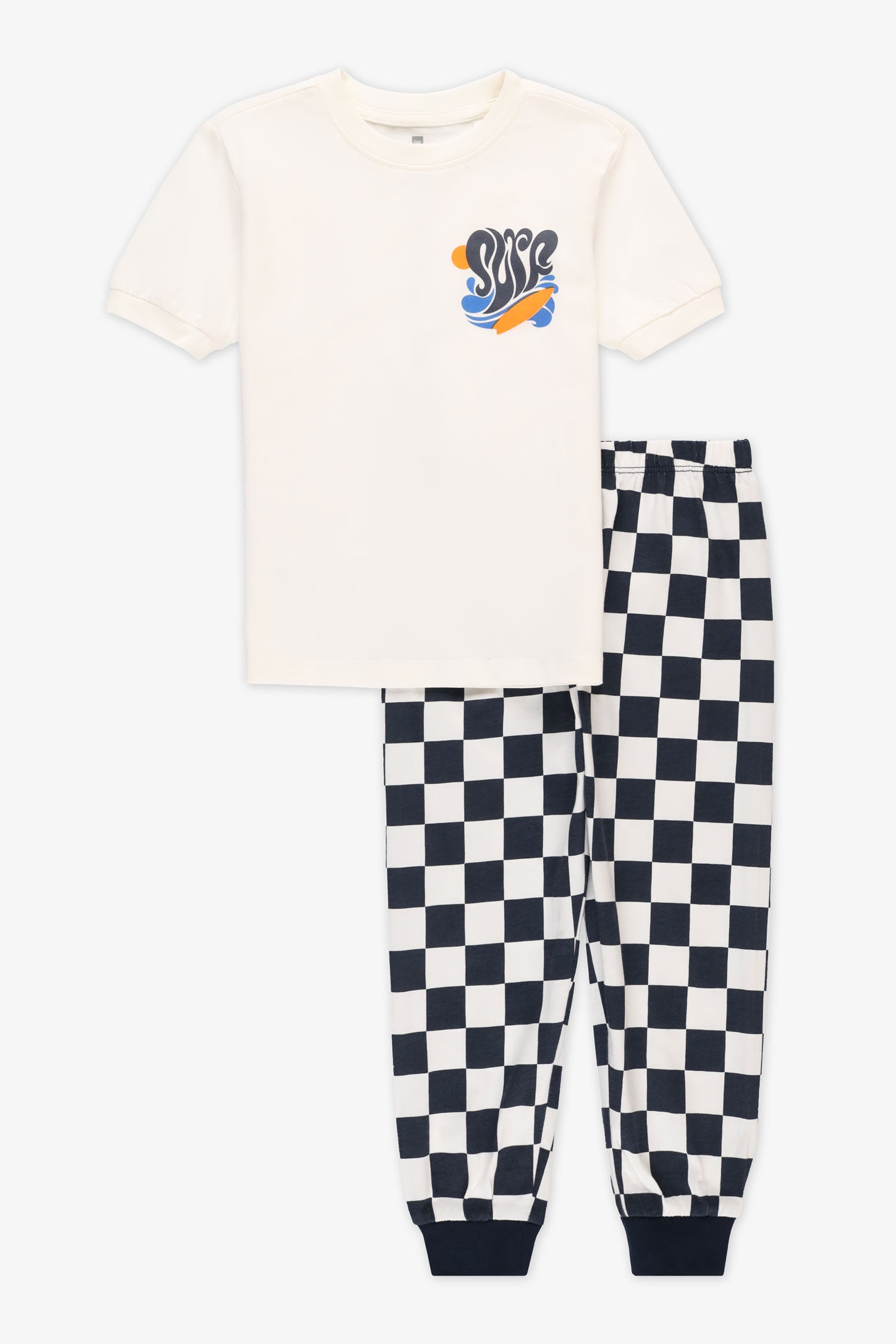 Ensemble 2 pièces de nuit en jersey - Enfant garçon 2/35$ && BLANC CASSÉ/MULTI