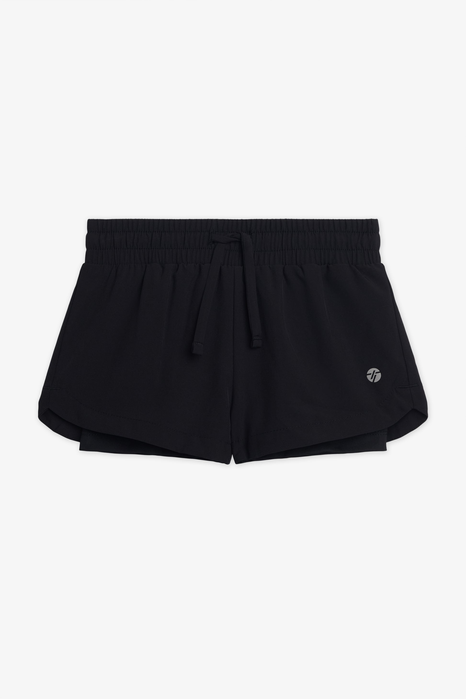 Short 2-en-1 élastique – Enfant fille && NOIR