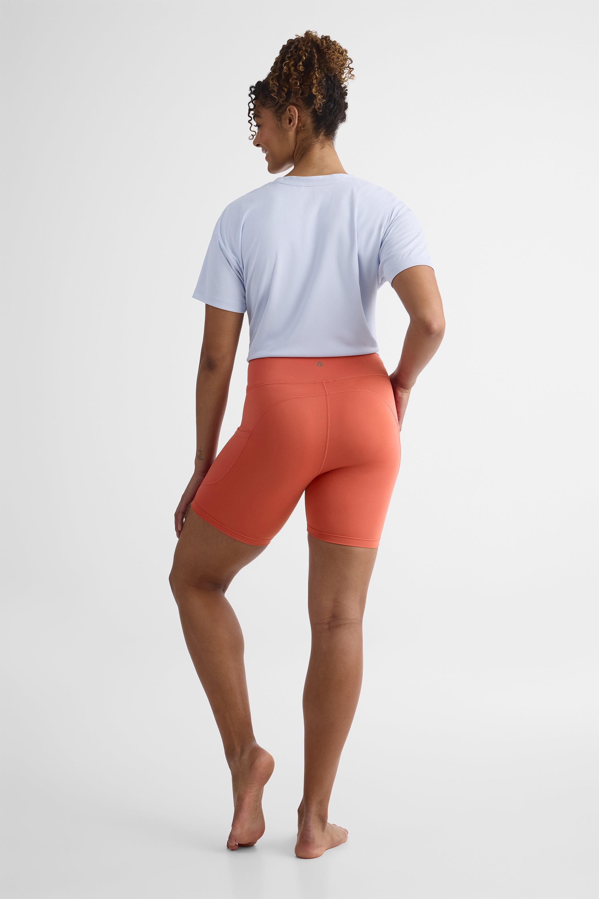 Short biker taille haute – Femme && ROSE