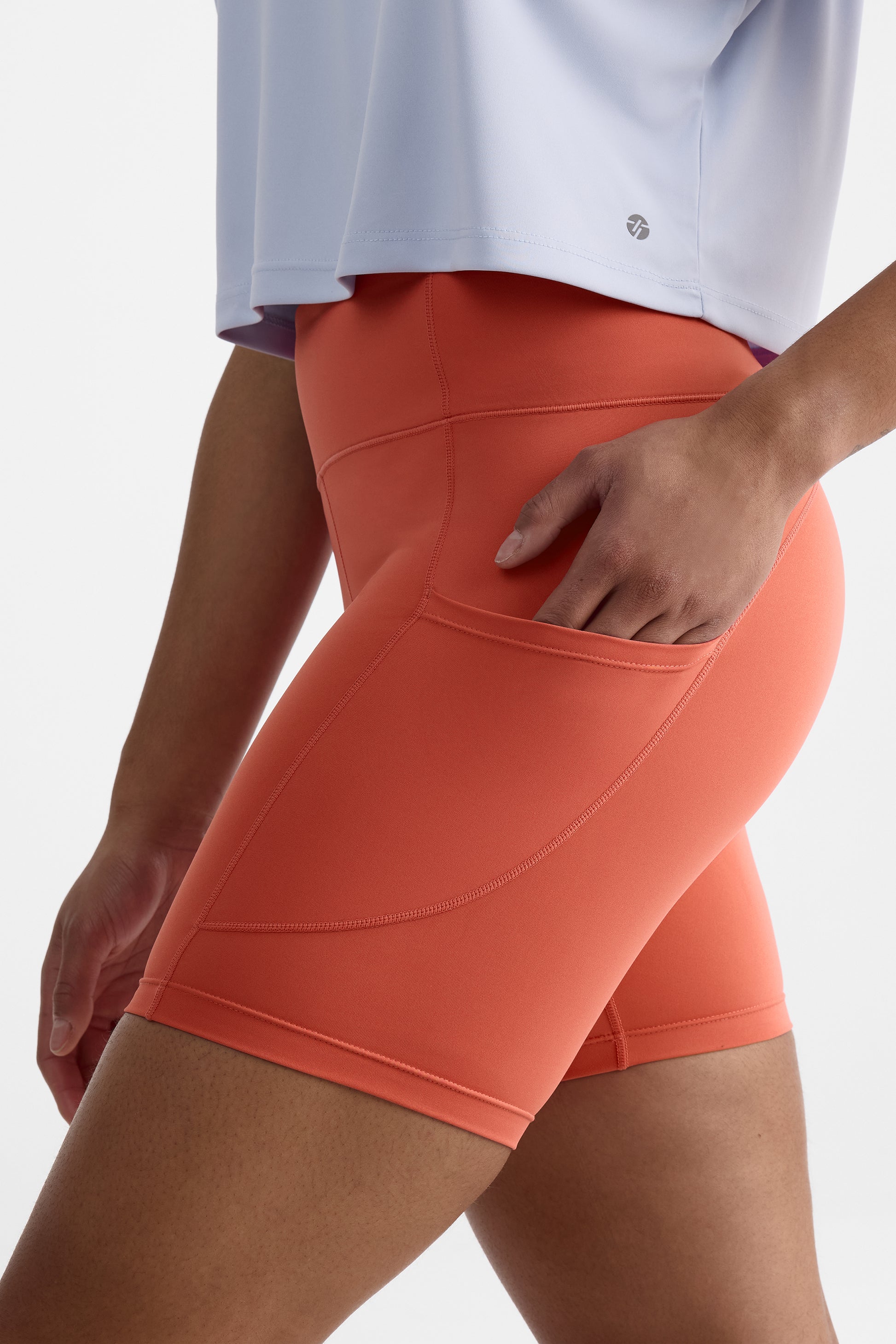 Short biker taille haute – Femme && ROSE