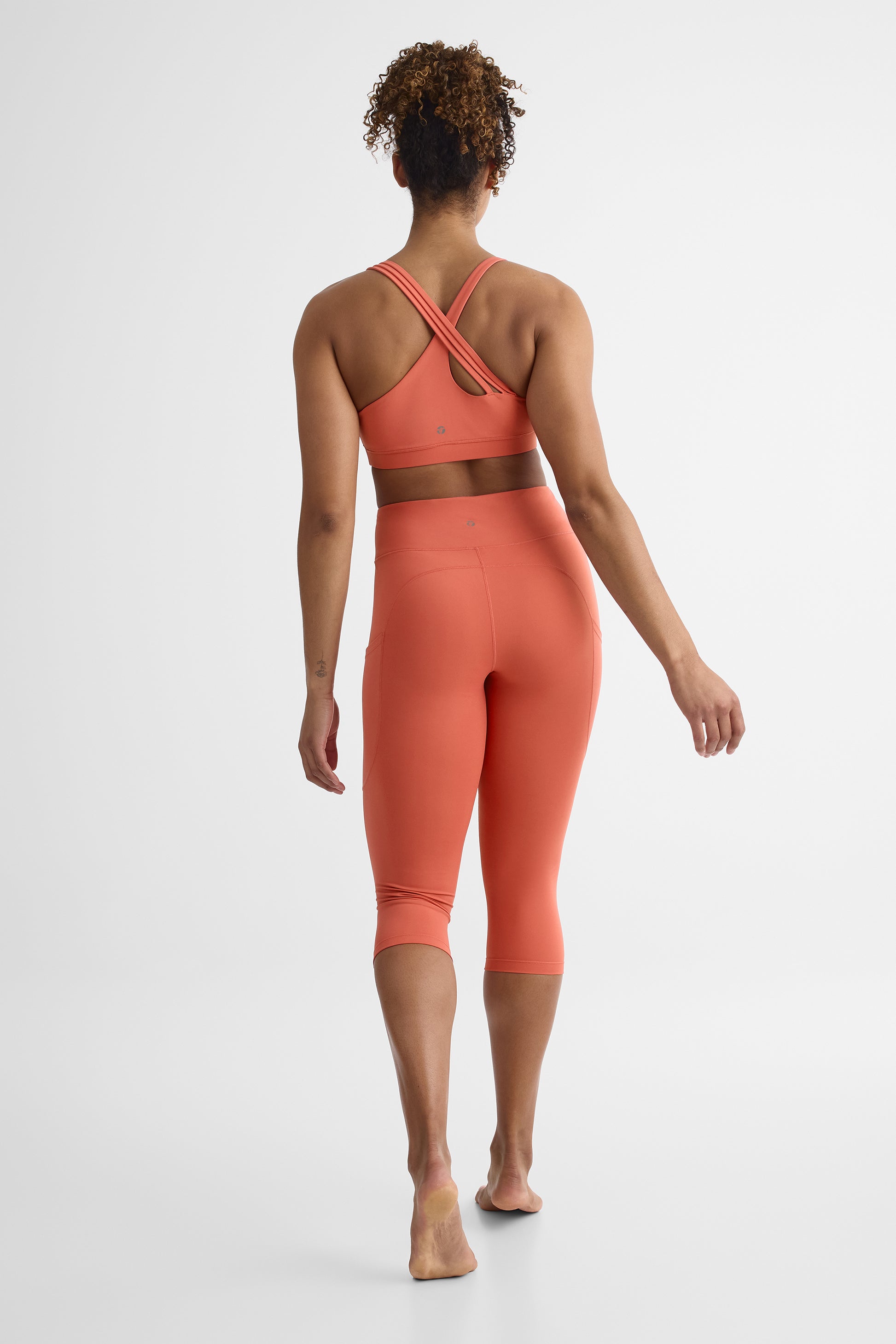 Legging capri taille haute avec poches - Femme && ROSE