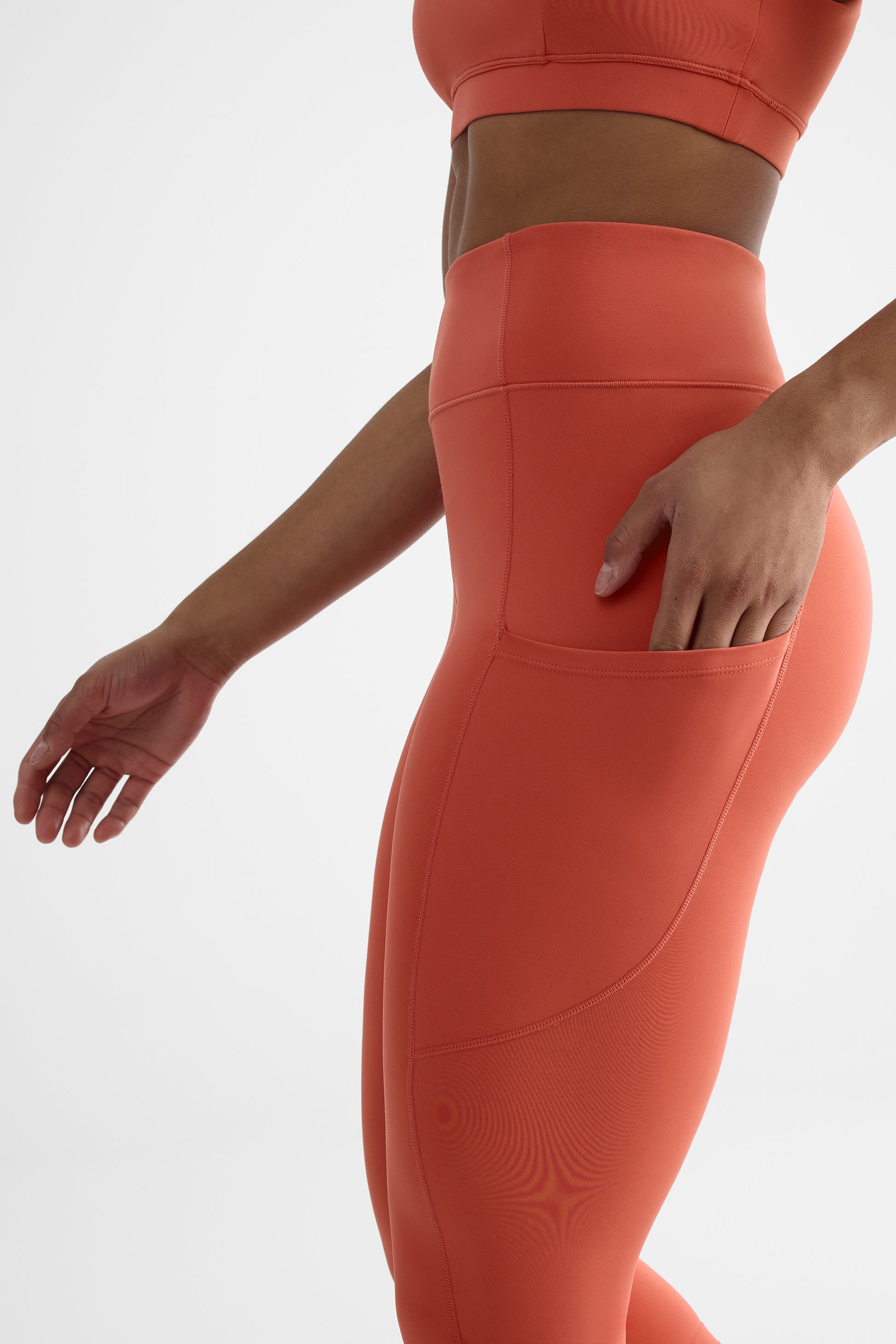 Legging capri taille haute avec poches - Femme && ROSE