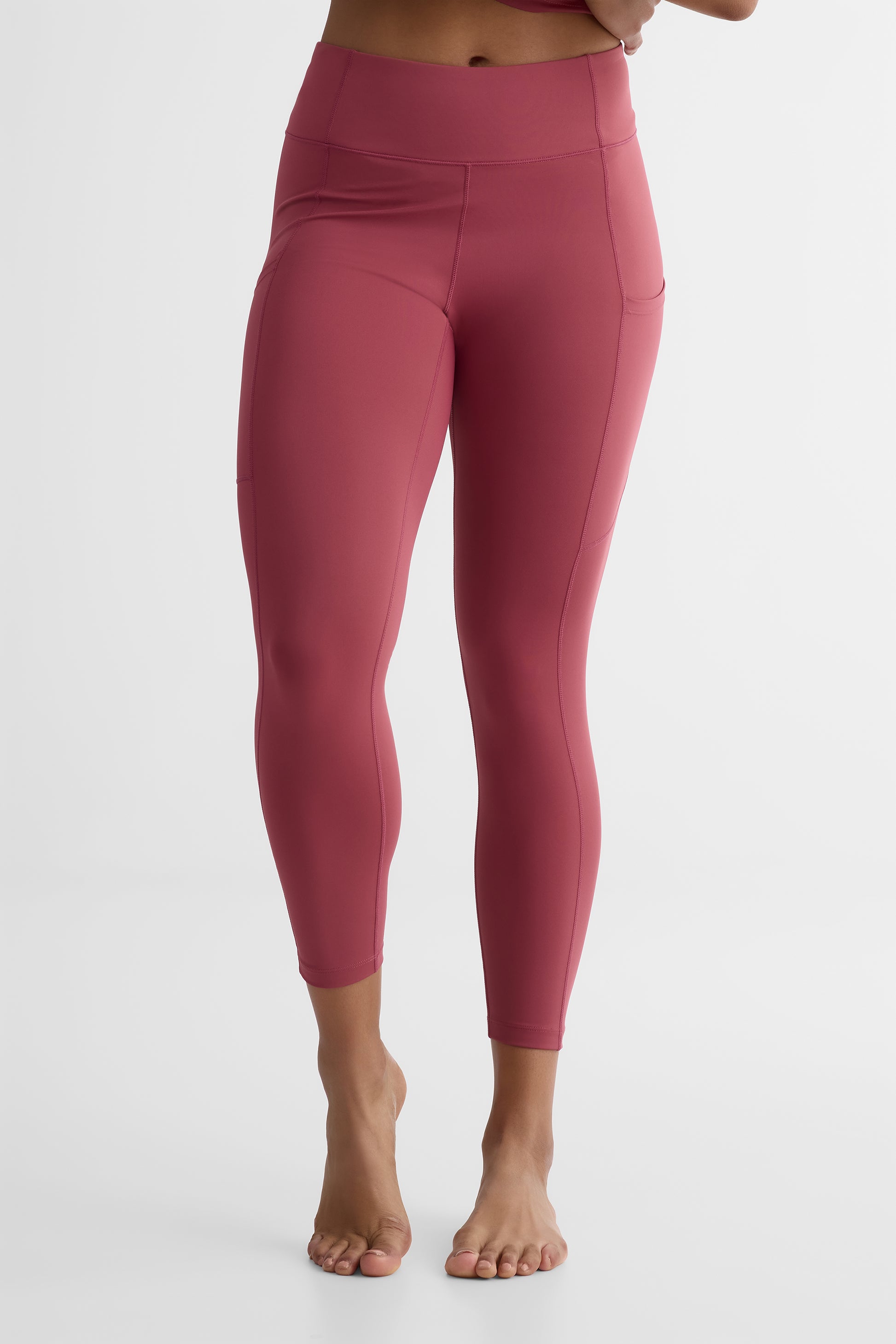Legging taille haute avec poches – Femme && BOURGOGNE
