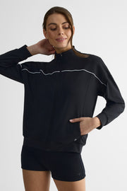 Veste légère à zip, manches longues – Femme && NOIR
