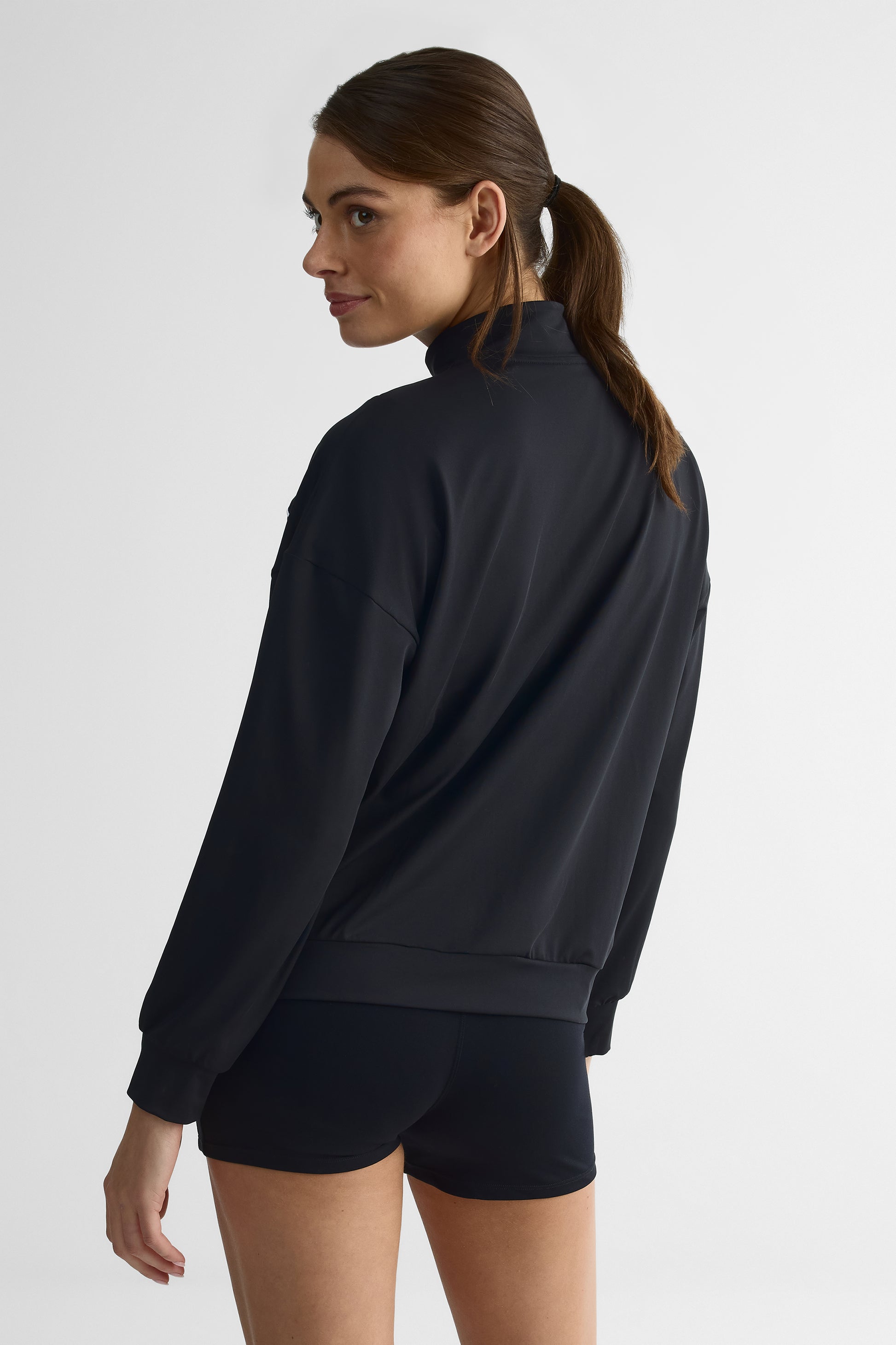 Veste légère à zip, manches longues – Femme && NOIR