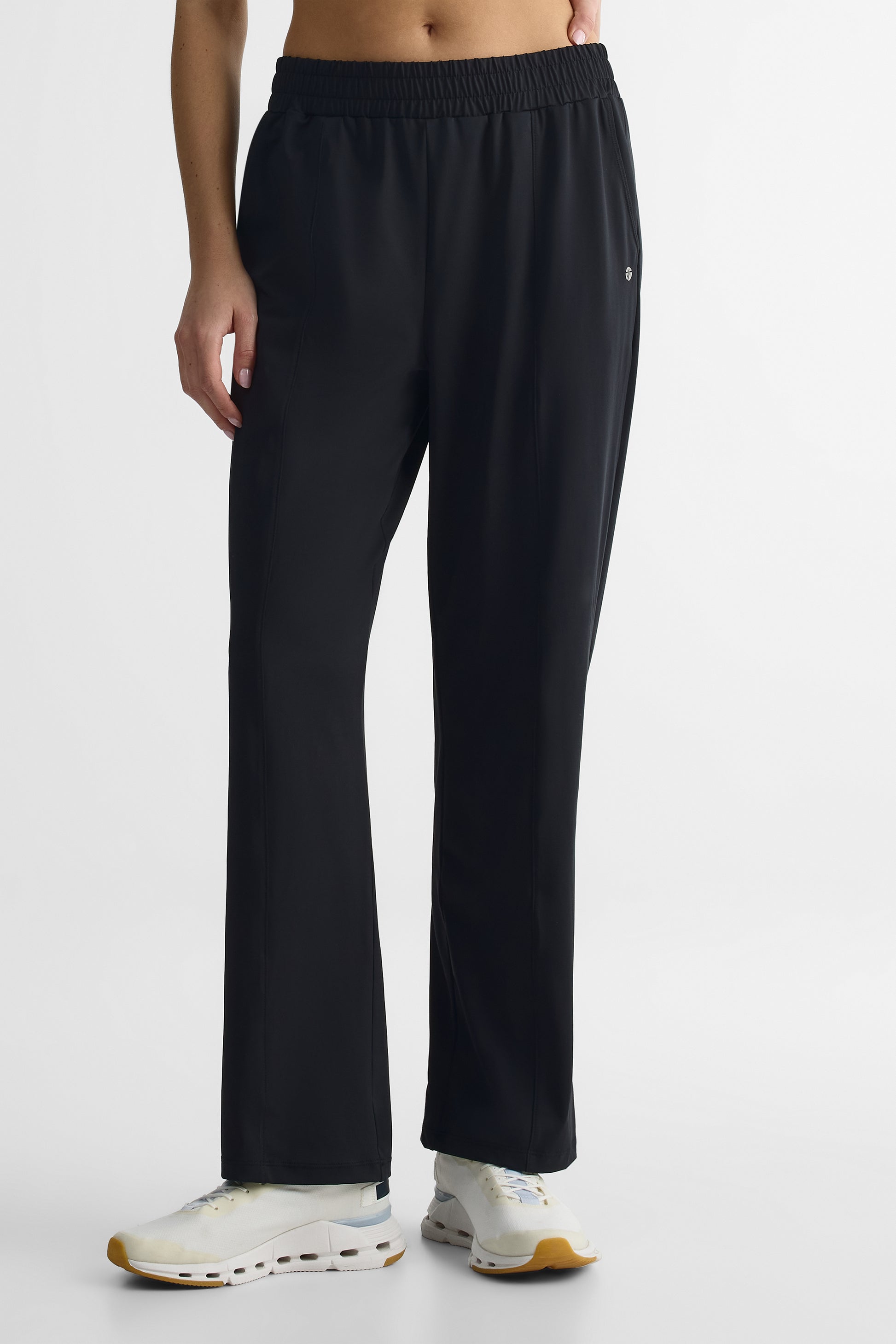 Pantalon large taille semi-haute – Femme && NOIR