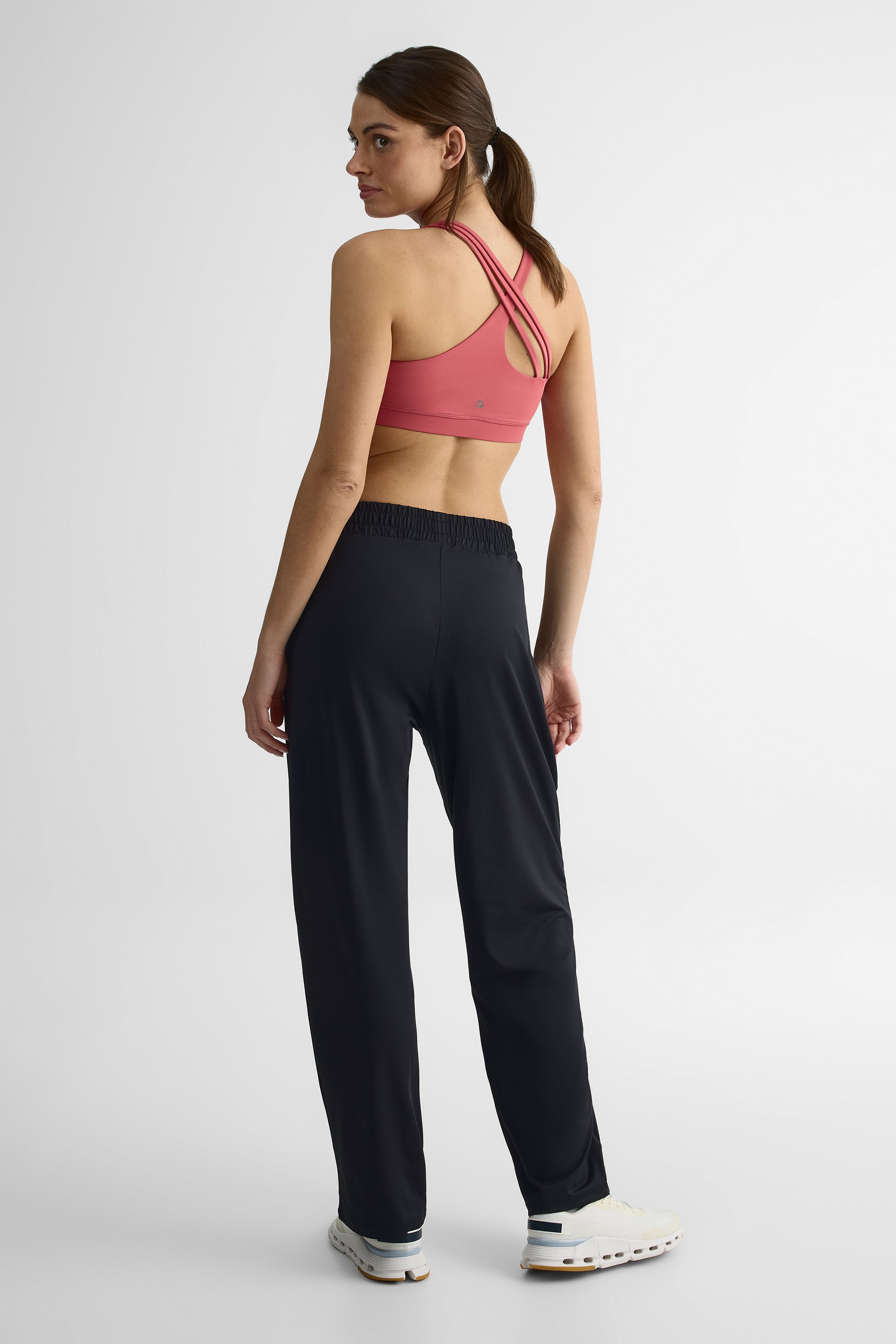 Pantalon large taille semi-haute – Femme && NOIR
