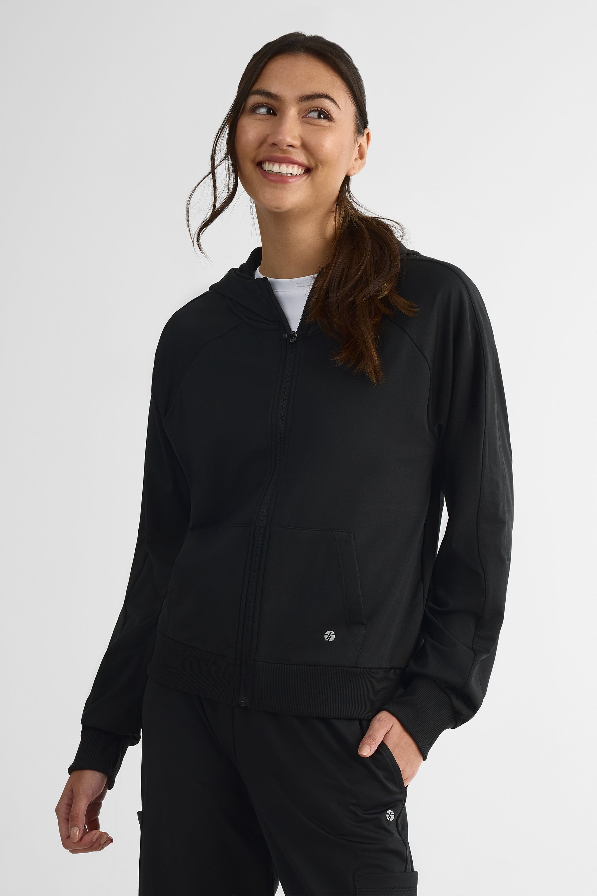 Veste full zip avec capuchon – Femme && NOIR