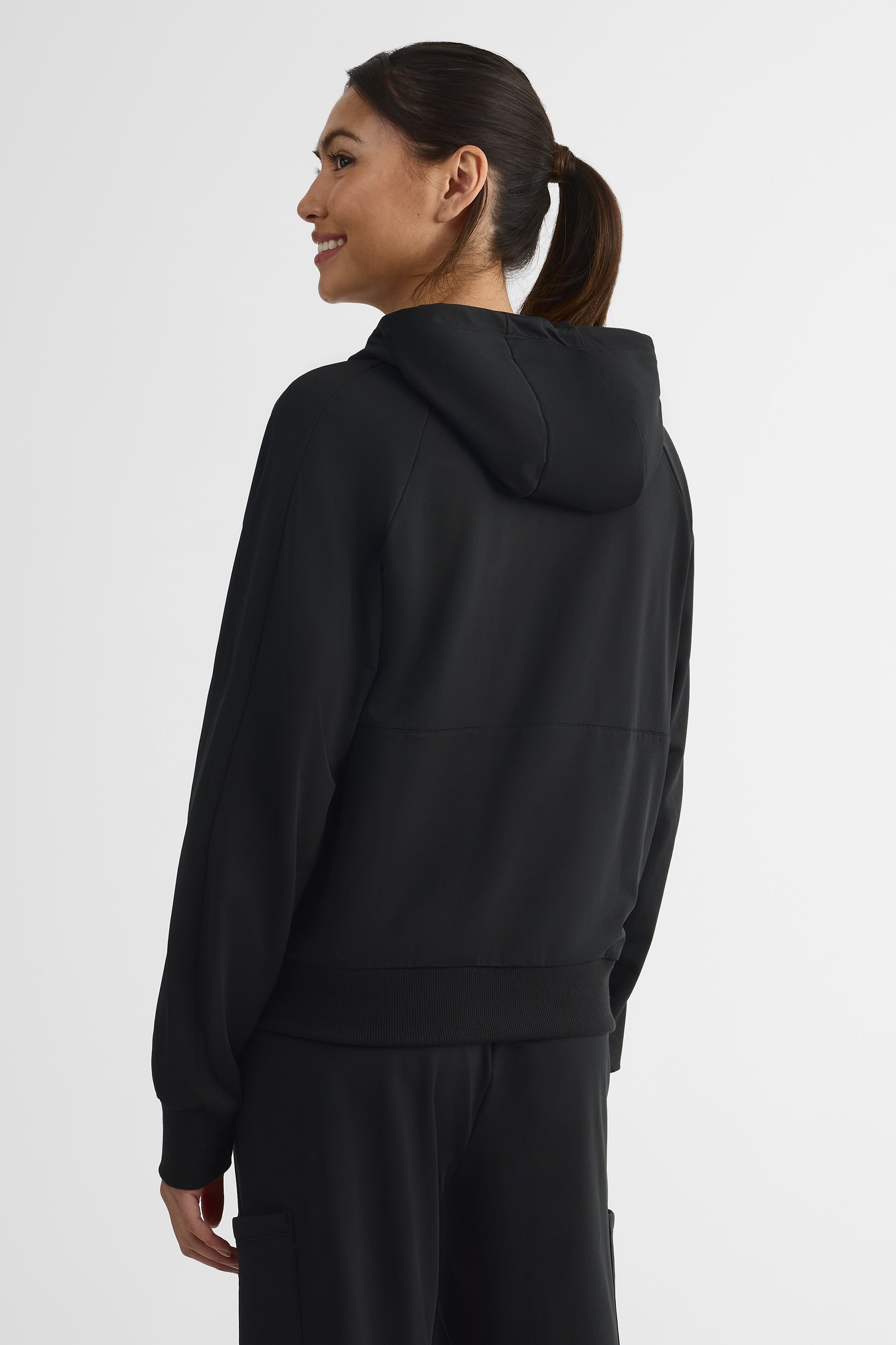 Veste full zip avec capuchon – Femme && NOIR