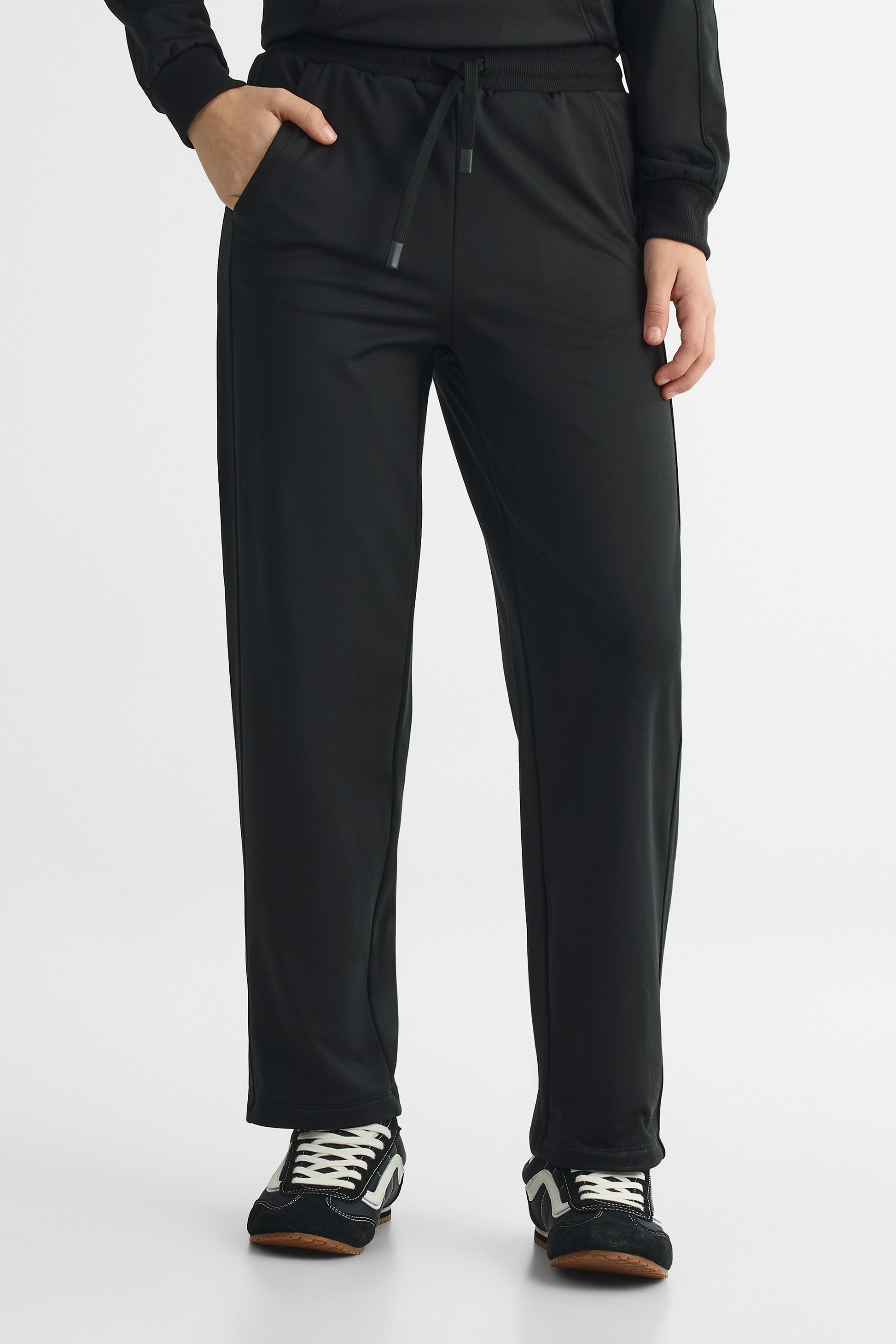 Pantalon taille haute extensible - Ado fille && NOIR