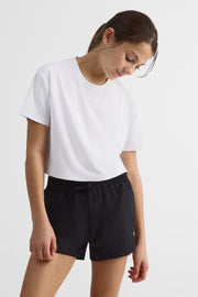 Chandail crop M/courtes respirant – Ado fille && BLANC