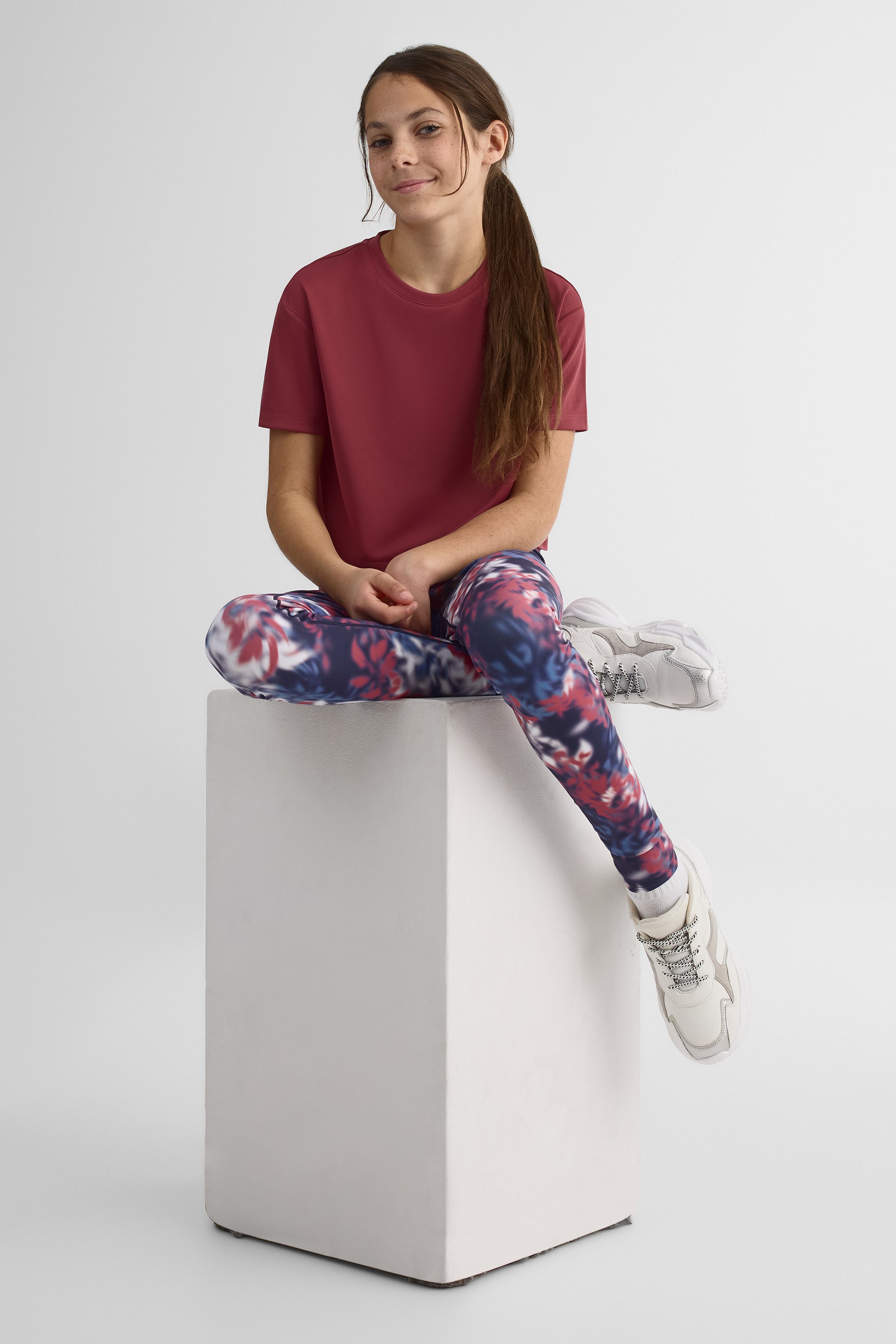 Legging taille haute ultra extensible - Ado fille && BLEU MULTI