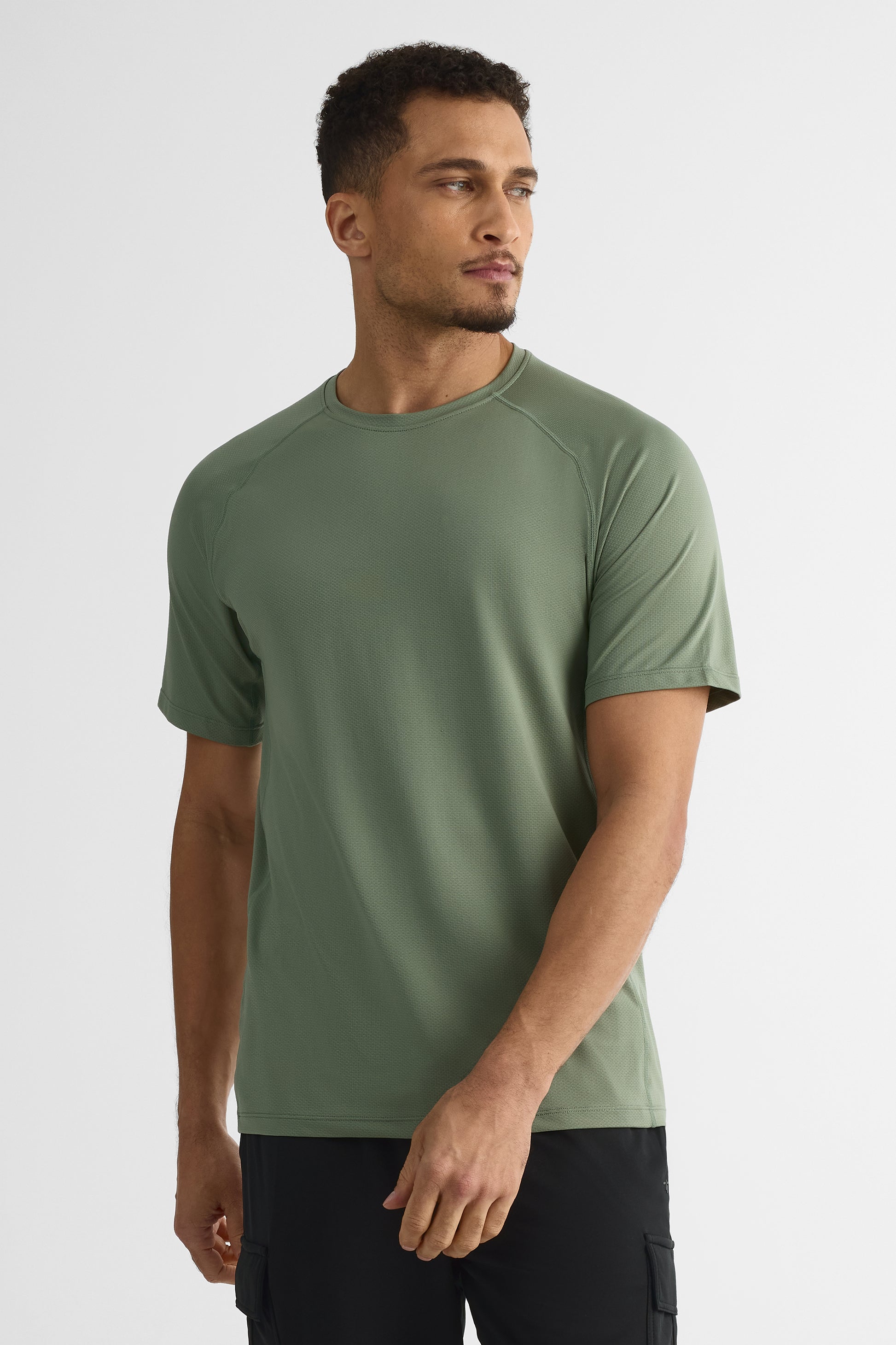 Chandail M/courtes raglan anti-humidité - Homme && KAKI